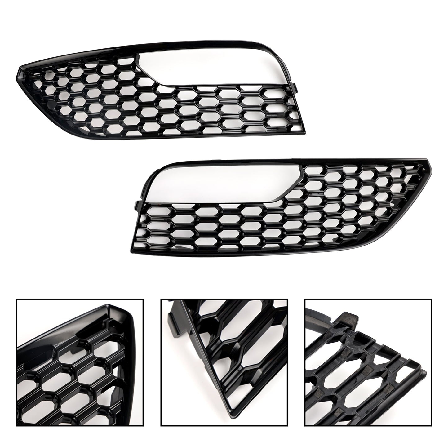 2012-2016 Audi A3 S3 Mesh Front Bumper Fog Light Surround Cover Grille 2PCS