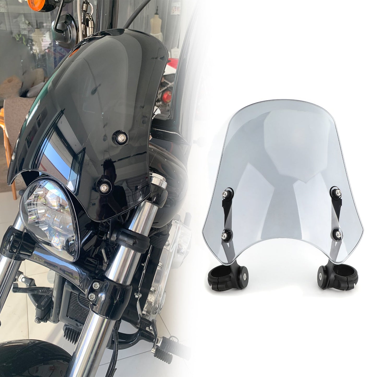 ABS Motorcycle Windscreen Windshield for Harley Dyna Softail Models