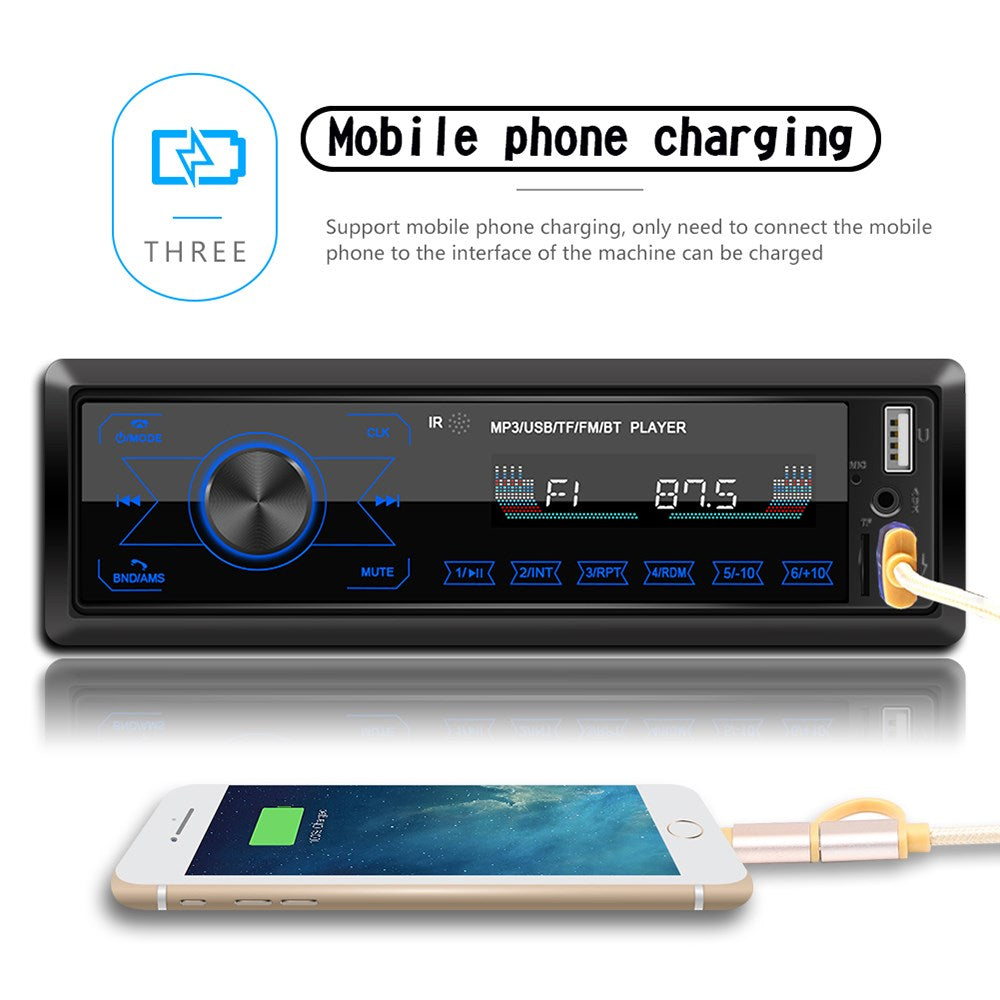 Bluetooth Single 1 Din Car Stereo USB AUX MP3 Player Touch Screen Radio In-Dash