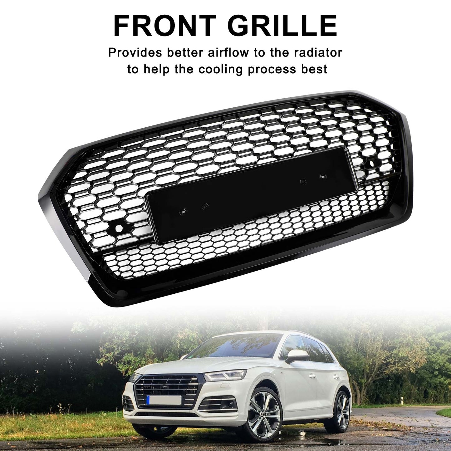 2018-2020 Audi Q5 SQ5 RSQ5 Style Front Honeycomb Mesh Grill Grille