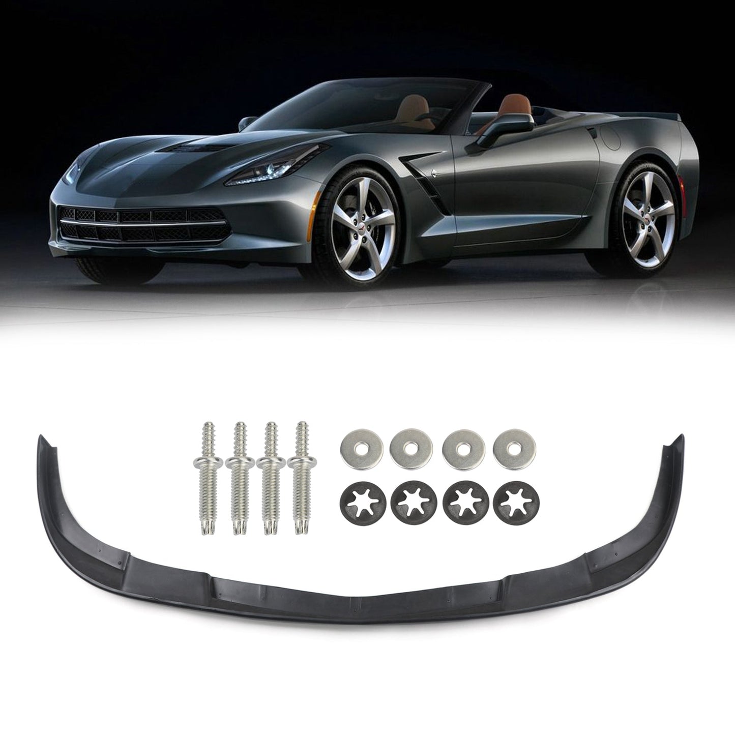 Front Bumper Lip Spoiler For 05-13 Chevy Corvette C6 Z06 Coupe ZR1 Style