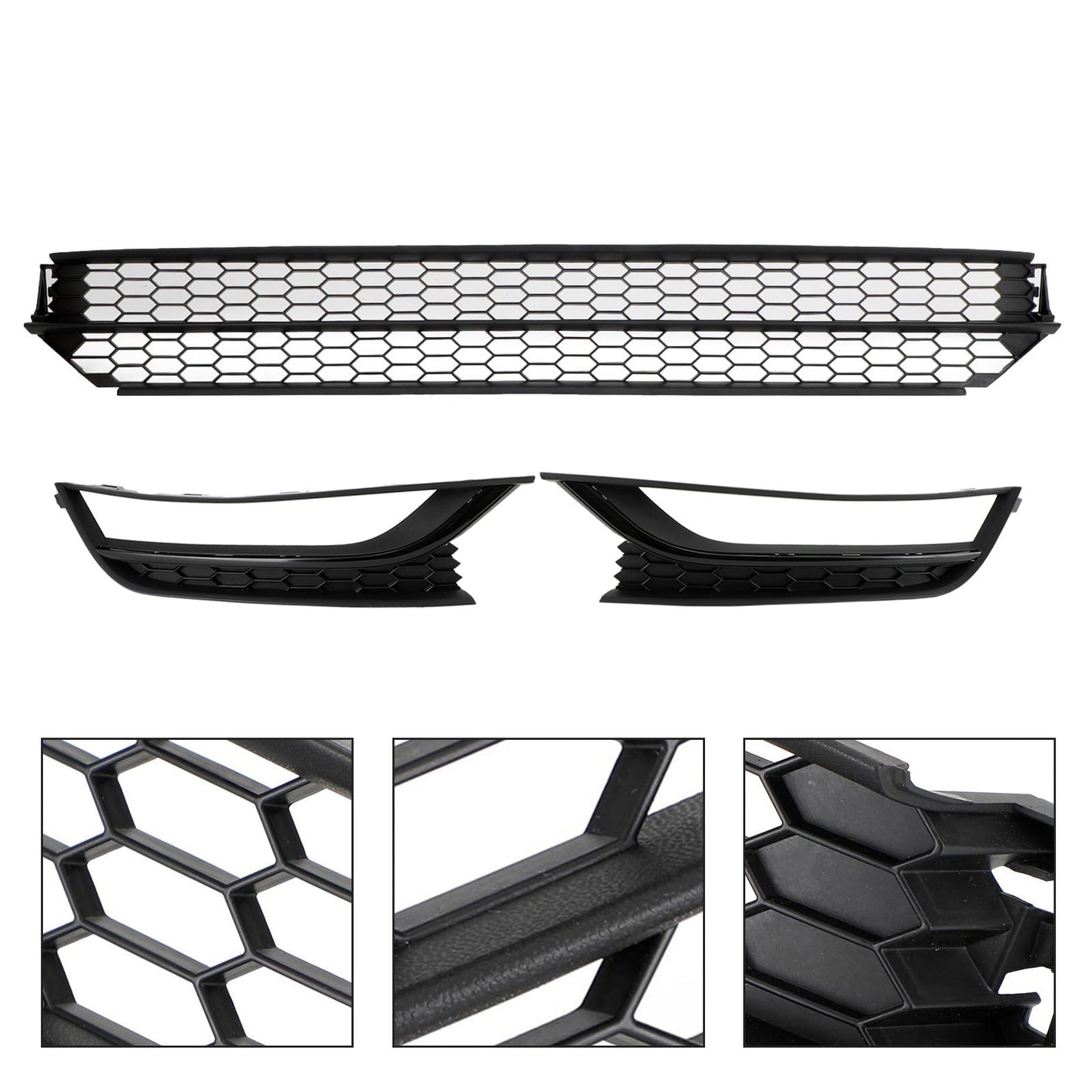 VW Passat 2012-2015 Front Bumper Lower Grille Grill Fog Light Cover Black Volkswagen