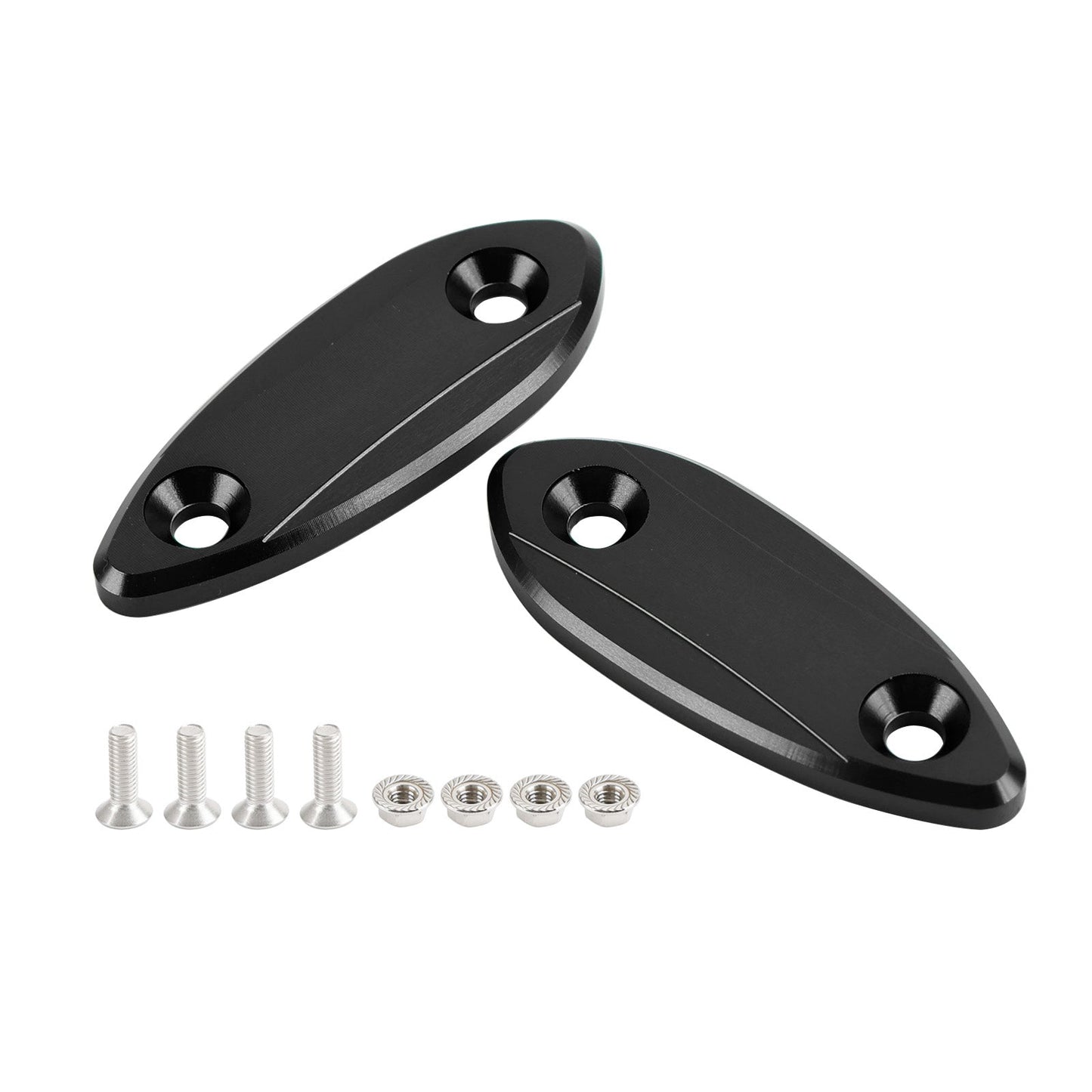 CNC mirror delete blanking block off plates fits Kawasaki ZX-6R ZX6R 2009-2012