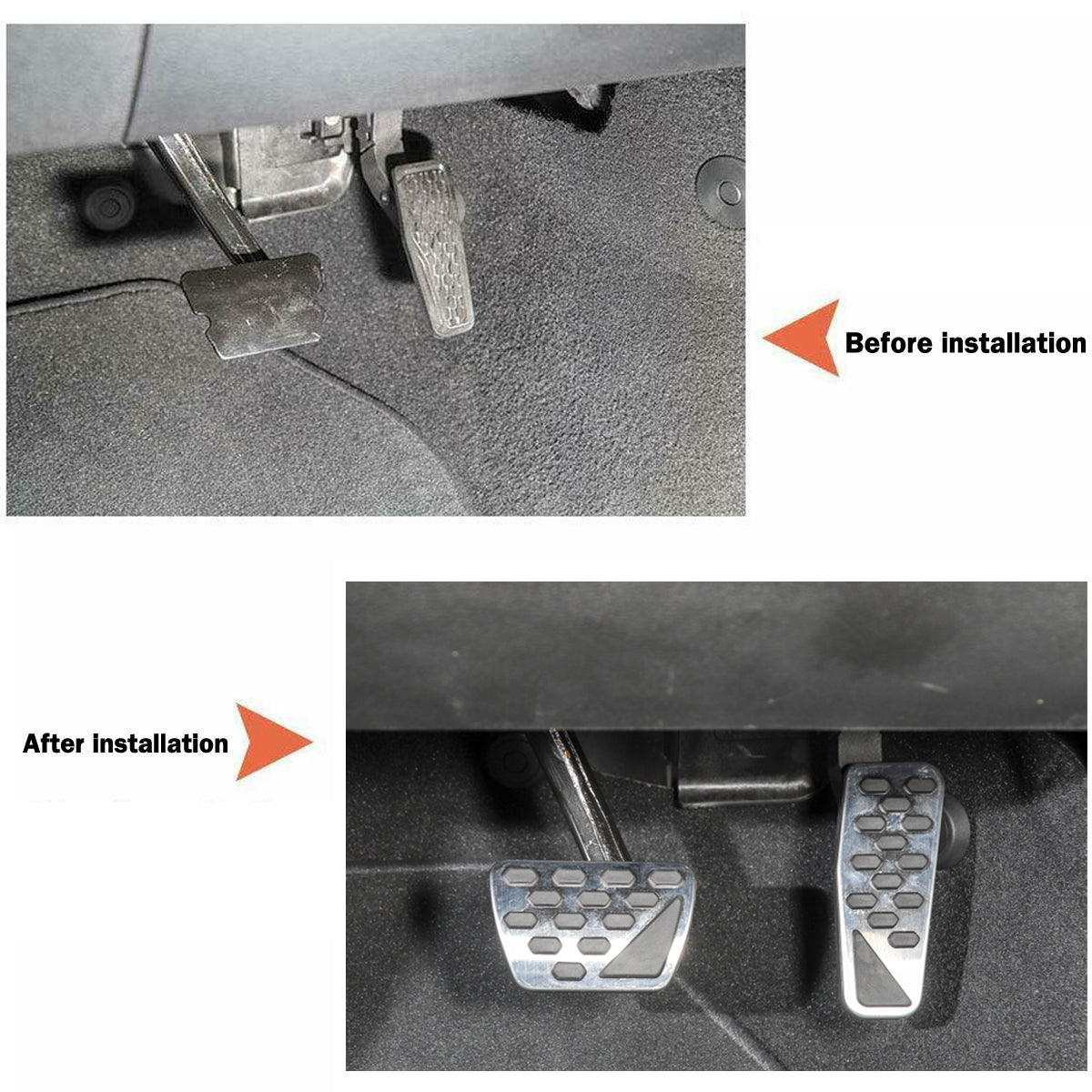 No Drill Fuel Gas Brake Pedal Cover Fit For Wrangler JK 2018 + SIL
