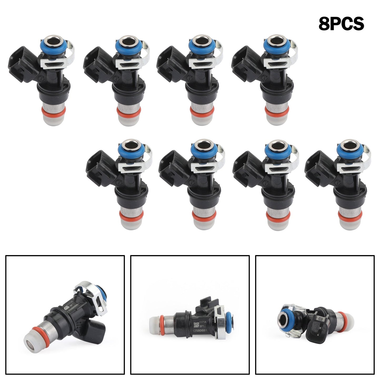 Set of 8 Fuel Injectors 12580681 Fit for 2004-2010 Chevy GCC 4.8 5.3 6.0 6.2