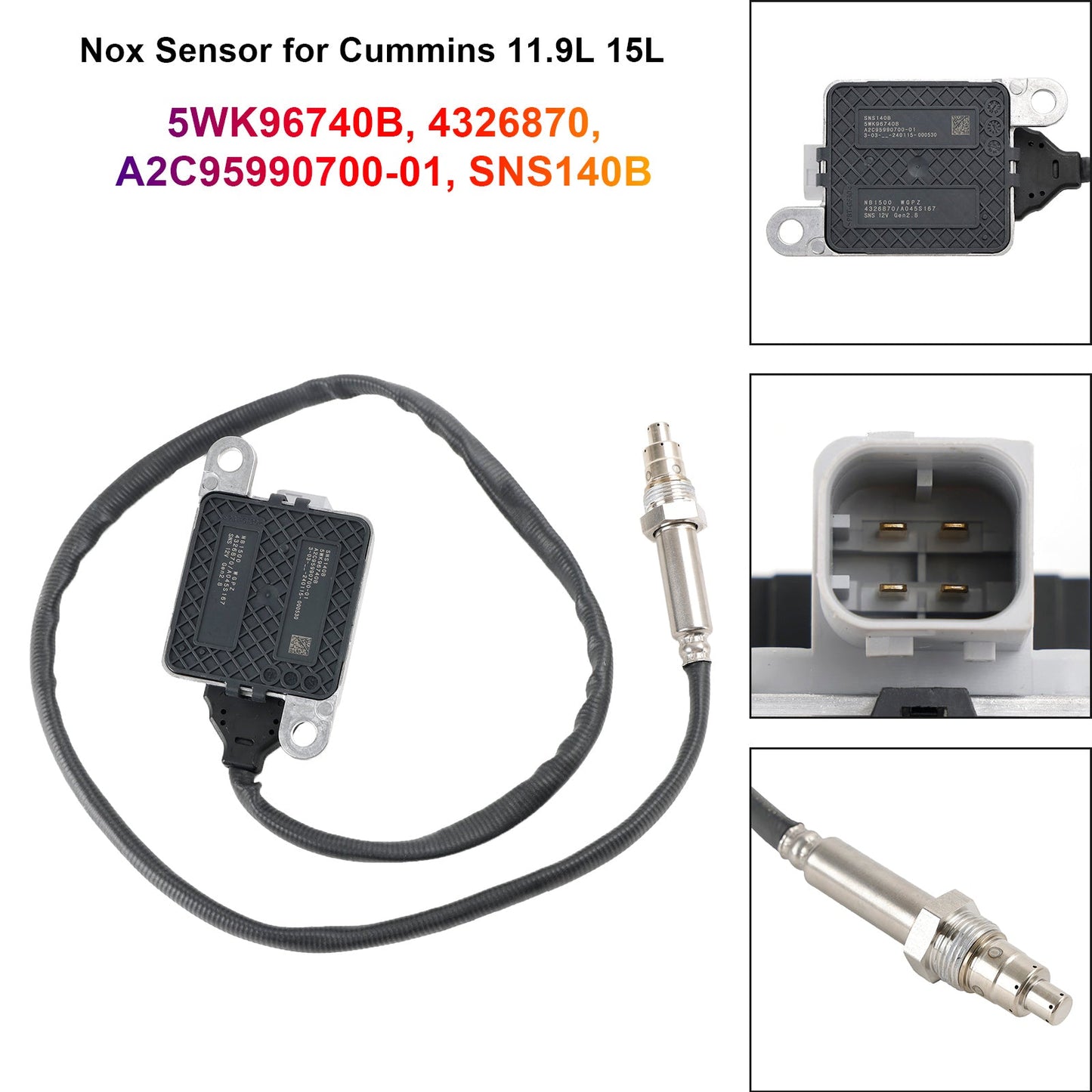 2013-2018 Cummins 11.9L 15L ISX NOX Nitrogen Oxide Sensor Inlet 4326870