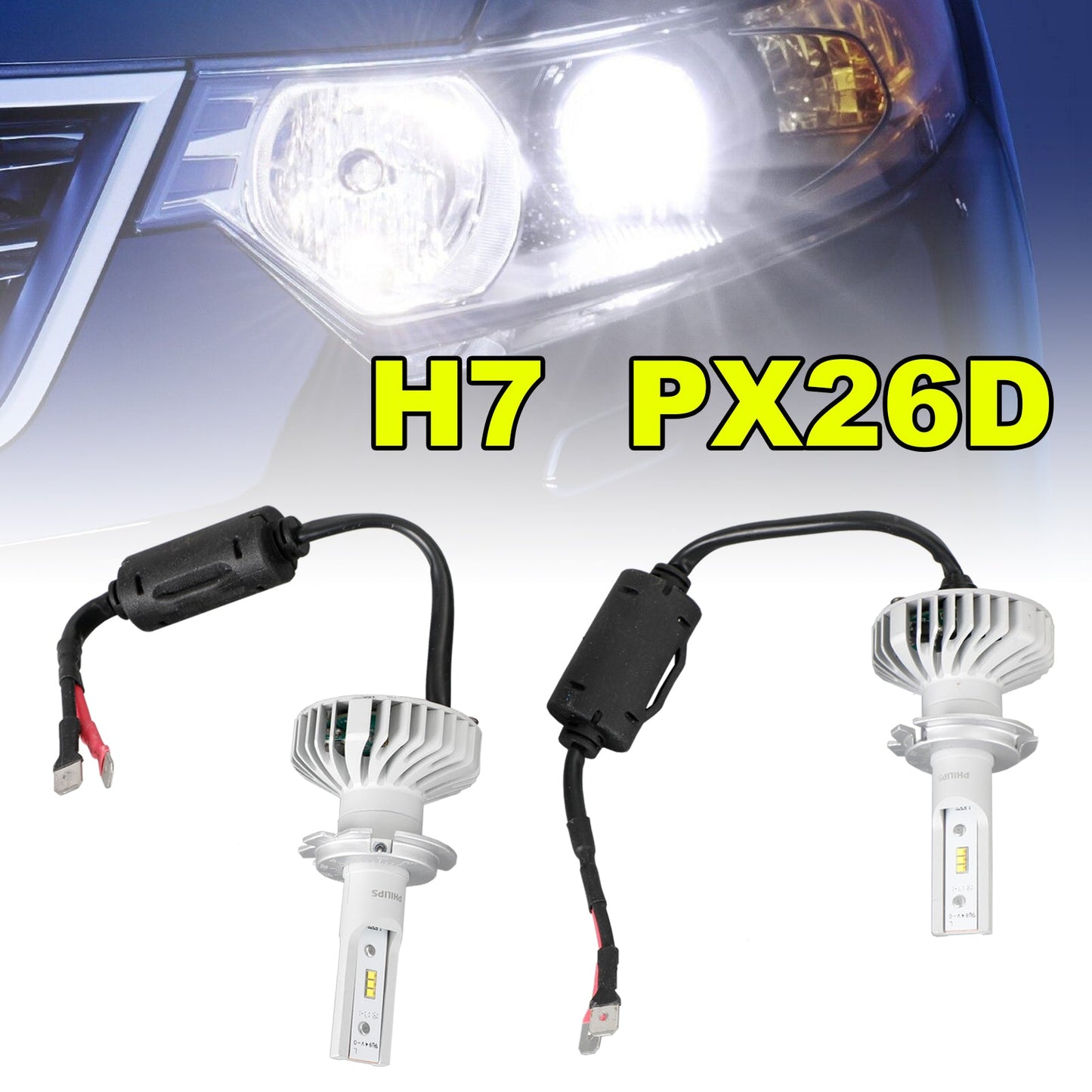 For Philips Ultinon LED-HL H7 6000K 12V14W White +160% Brighter For Ford