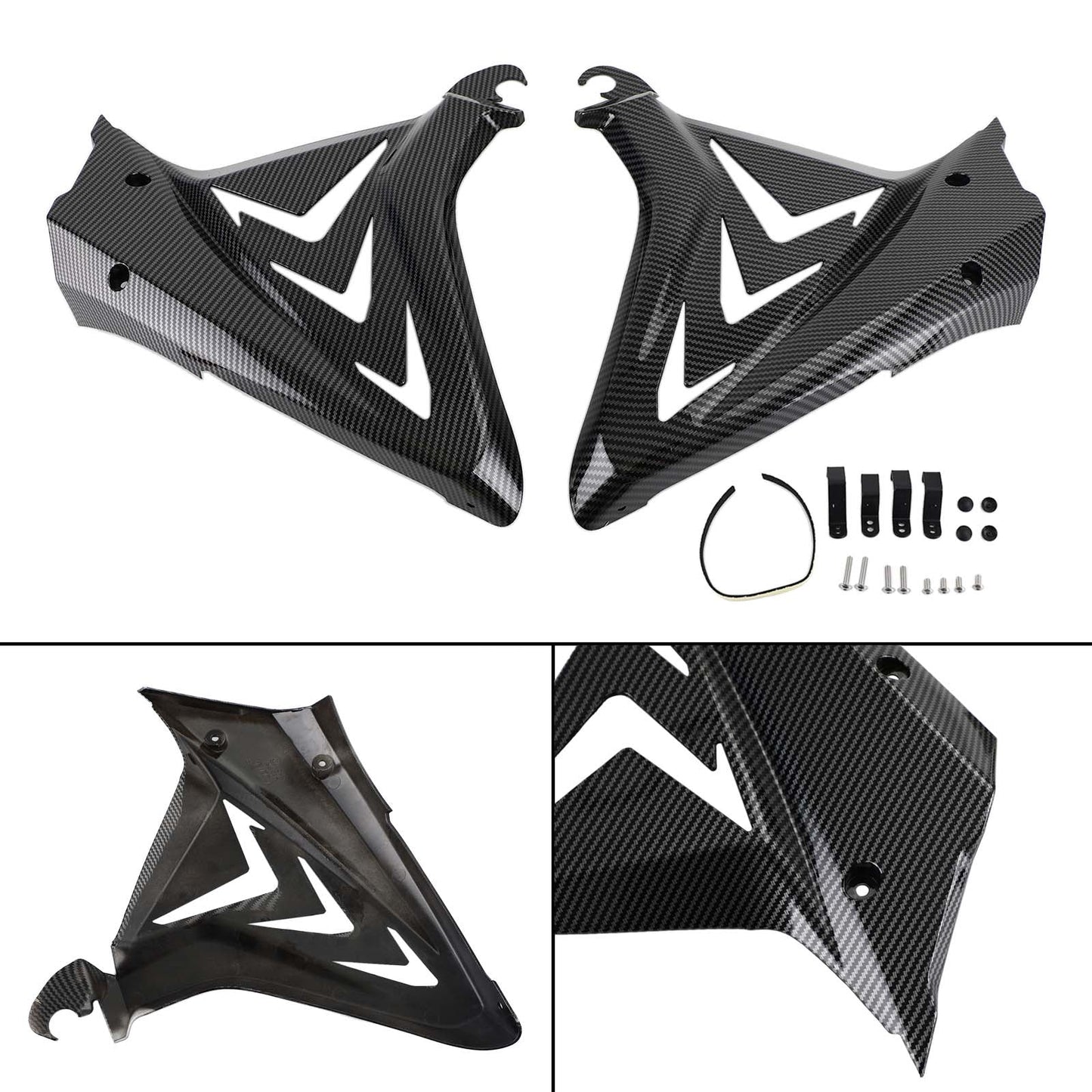 Side Frame Cover Panels Fairings Cowls For Honda CBR650R 2019-2021 Black