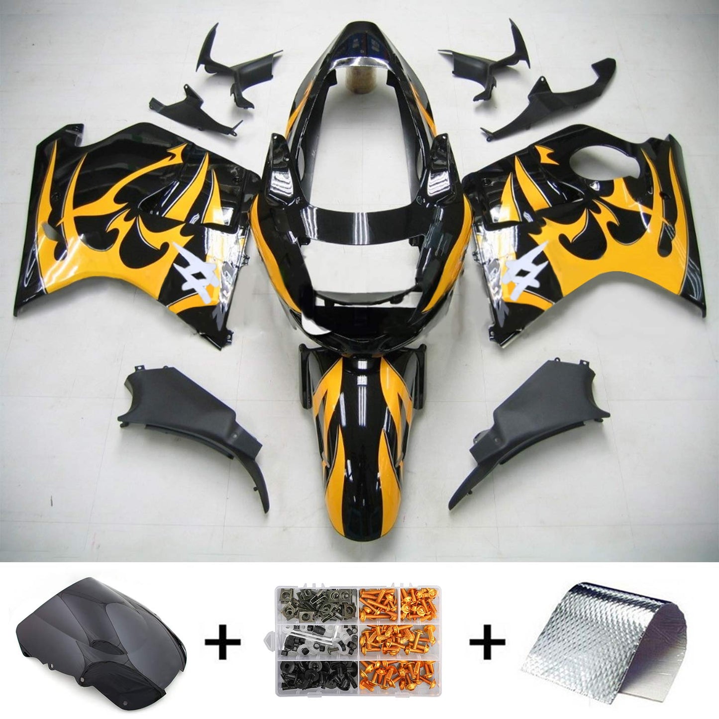 1996-2007 Honda CBR1100XX SuperBlackBird Amotopart Injection Fairing Kit Bodywork ABS #118