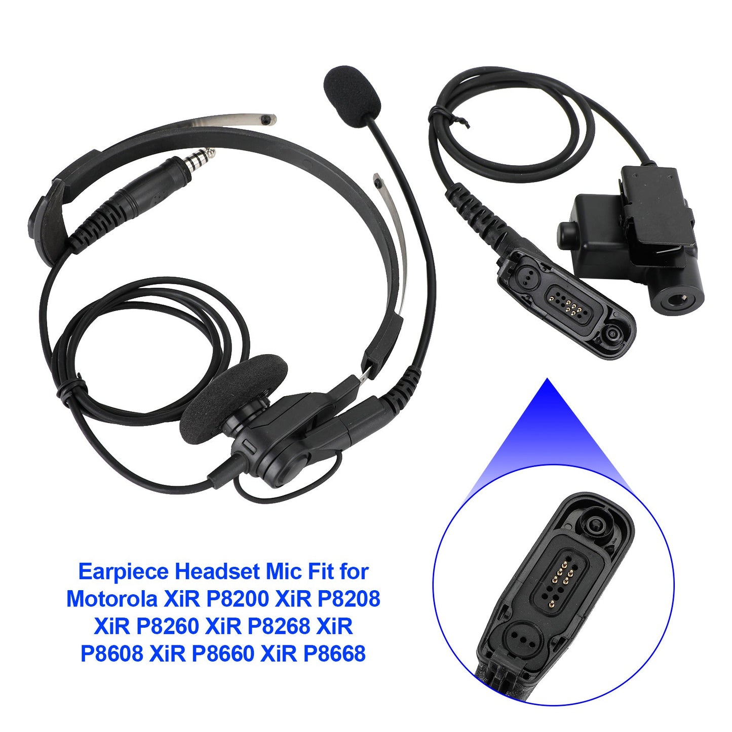 Tactical U94 Ptt Cable Plug C6 Headset Adapter For DP3400 DP3401 DP3600 DP3601