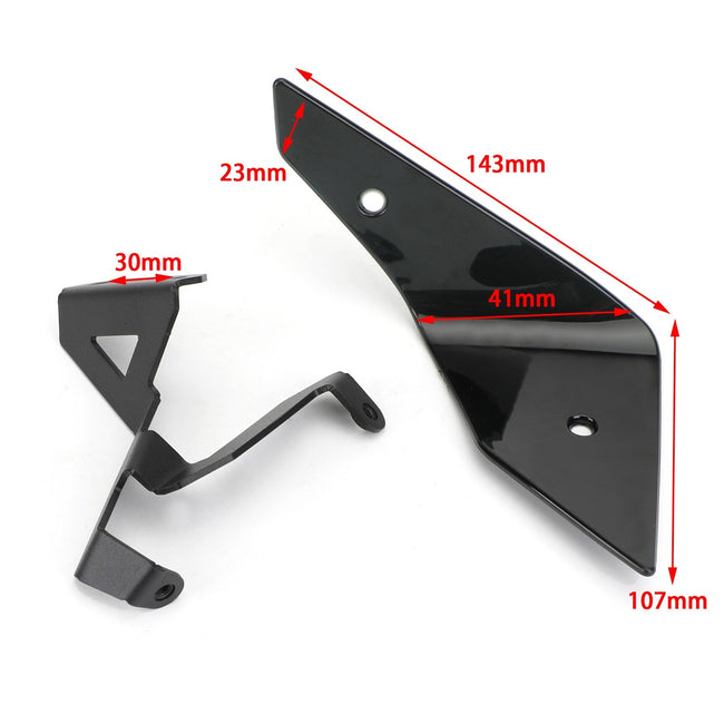 Top Side Wing Windshield Air Deflector For Honda Crf1100L 20+ Made Of Plastic BLK