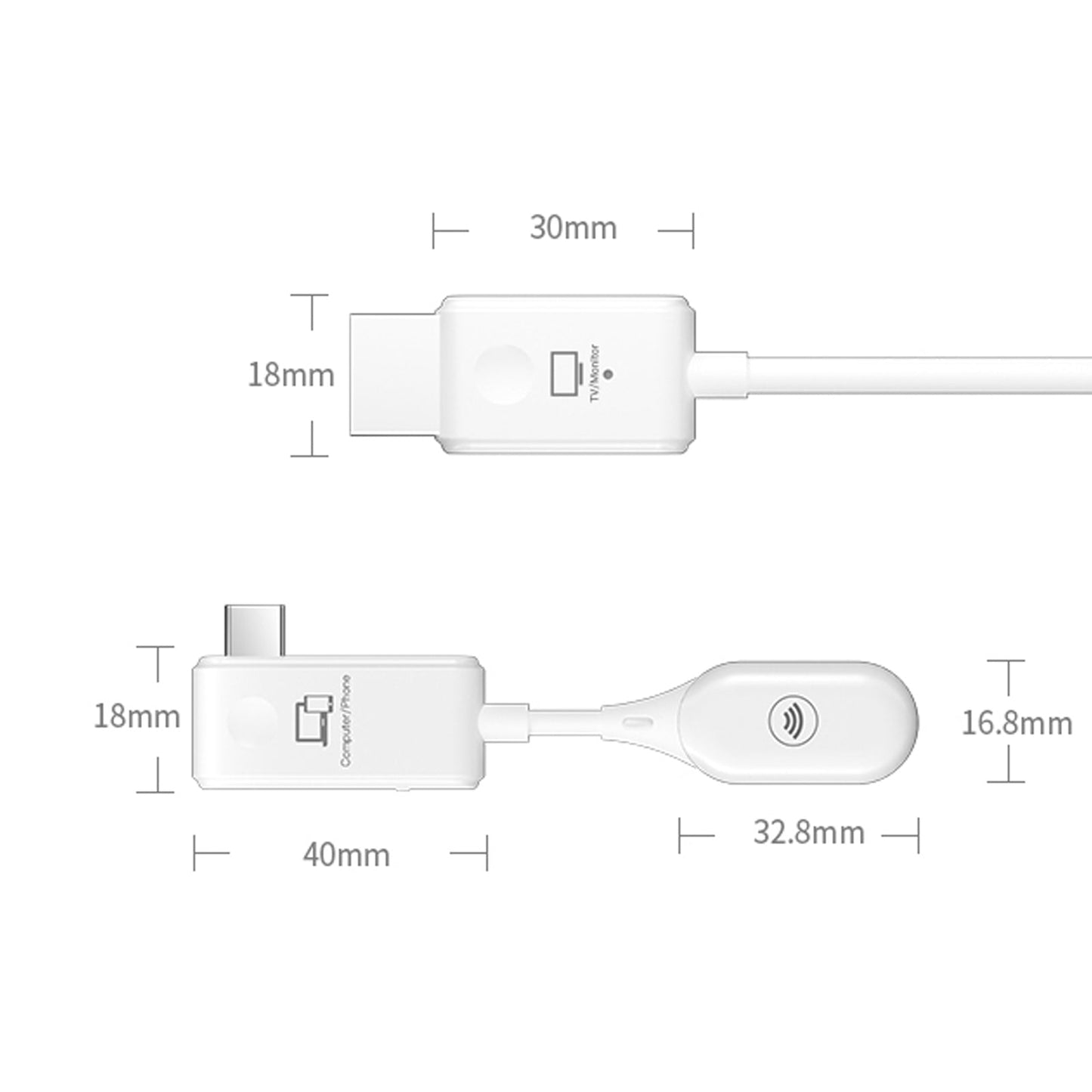 50M Wireless HDMI Type-C Extender Video Transmitter Receiver for PC Phone To TV