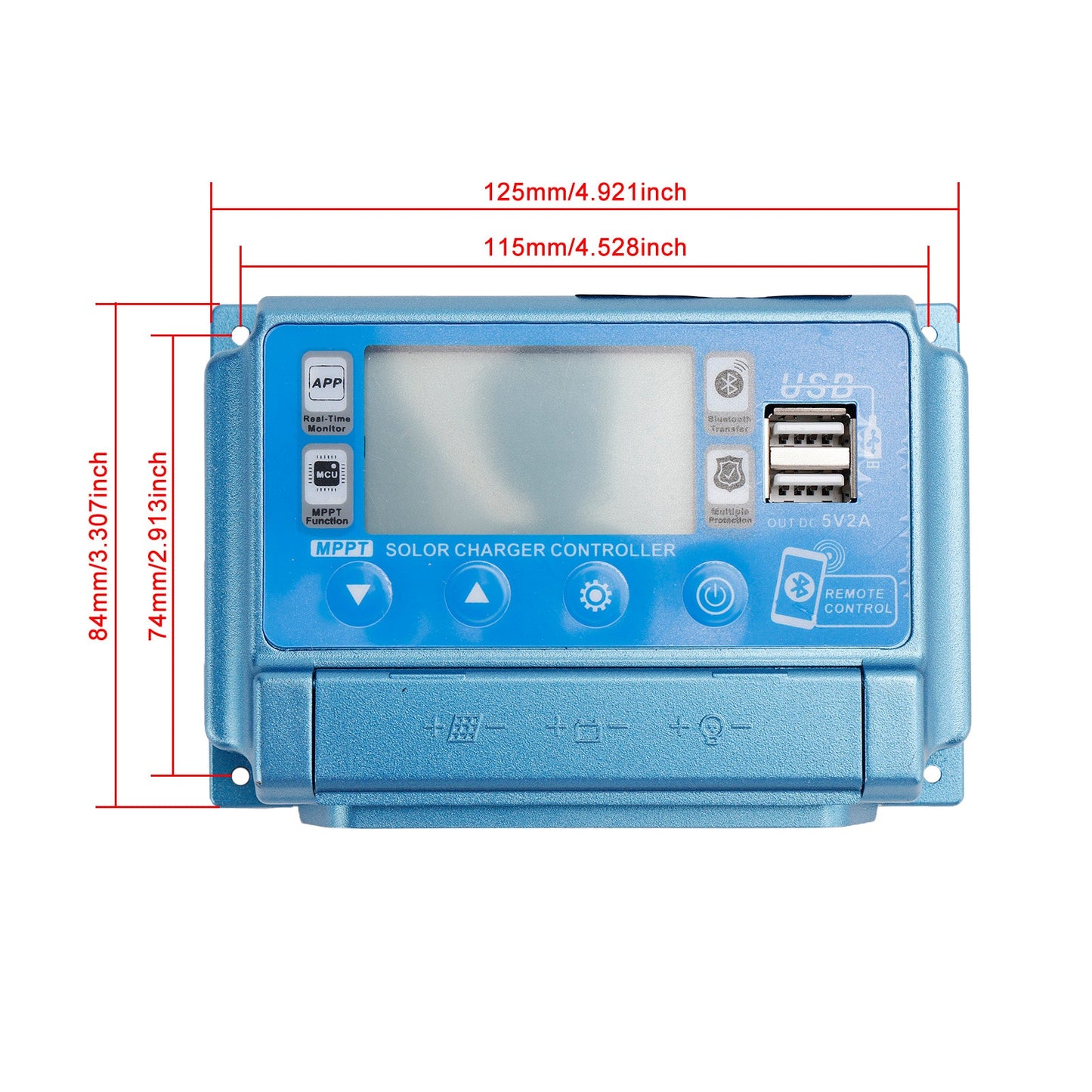 30A/40A/50A/60A MPPT Bluetooth APP Solar Charge Controller Charger 12V-60V Gold