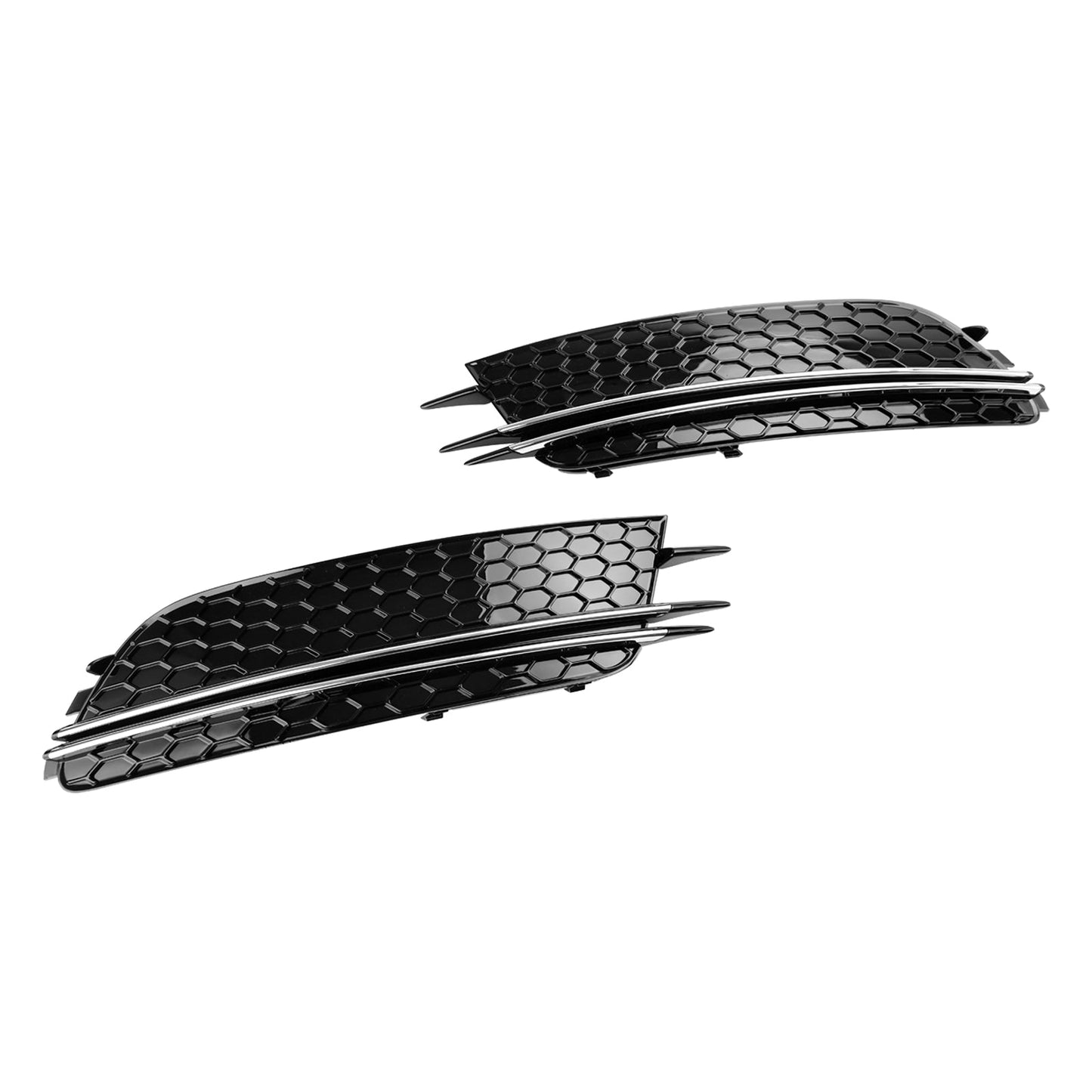 2PCS Front Fog Light Cover Bezel Grill Grille Fit Audi A6 4G C7 2012-2015