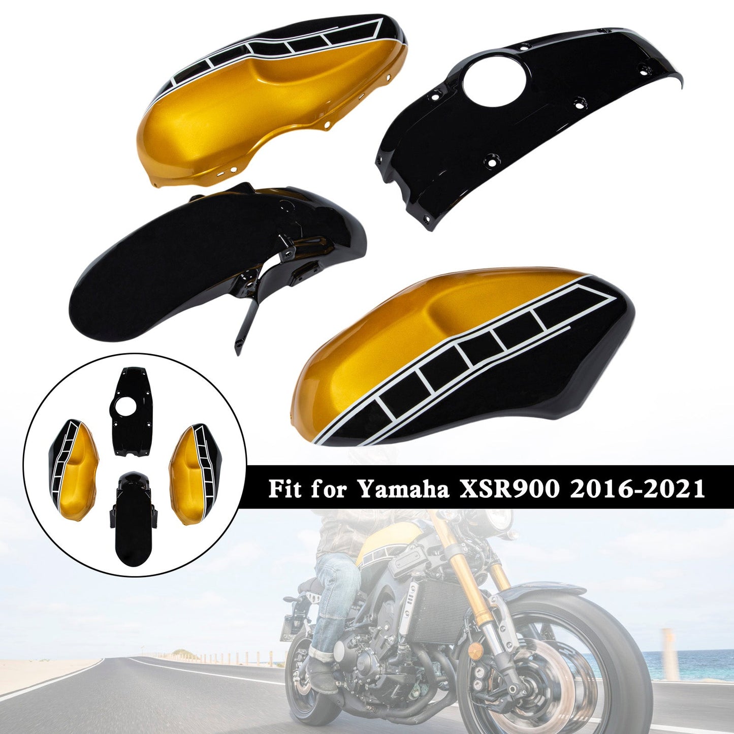 2016-2021 Yamaha XSR900 Injection ABS Plastic Bodywork Fairing Kit 001#