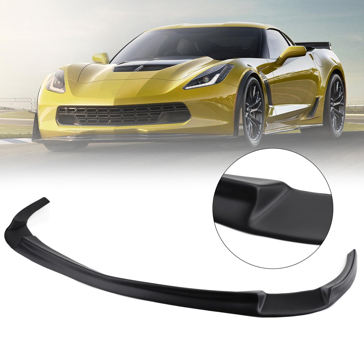 Front Bumper Lip Splitter Spoiler Kit Fit For 2005-2013 Chevy Corvette Base C6 Models Only