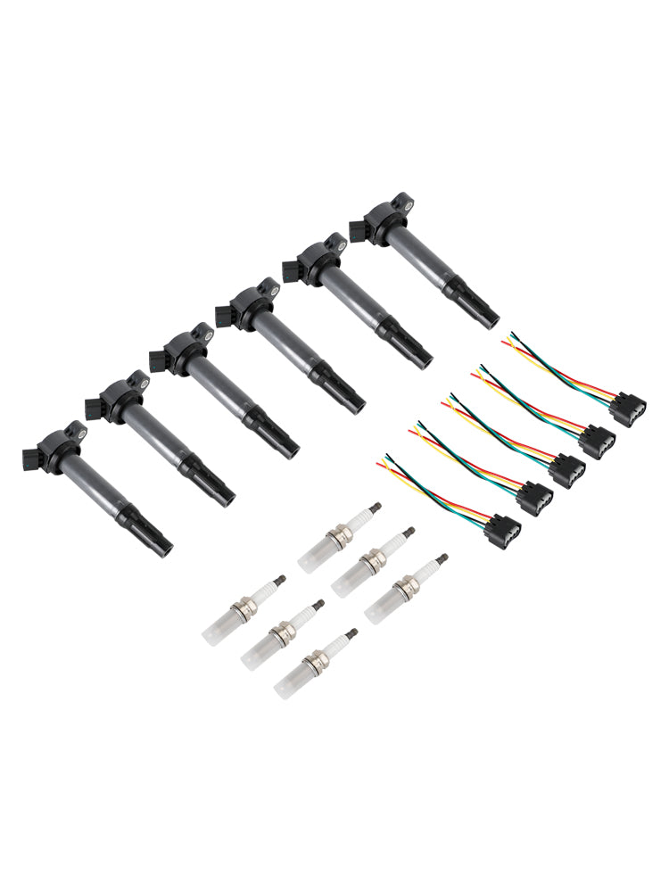 UF487 90919-02251 6 Ignition Coils+Connectors+Spark Plug Toyota Sienna 3.5L Fedex Express