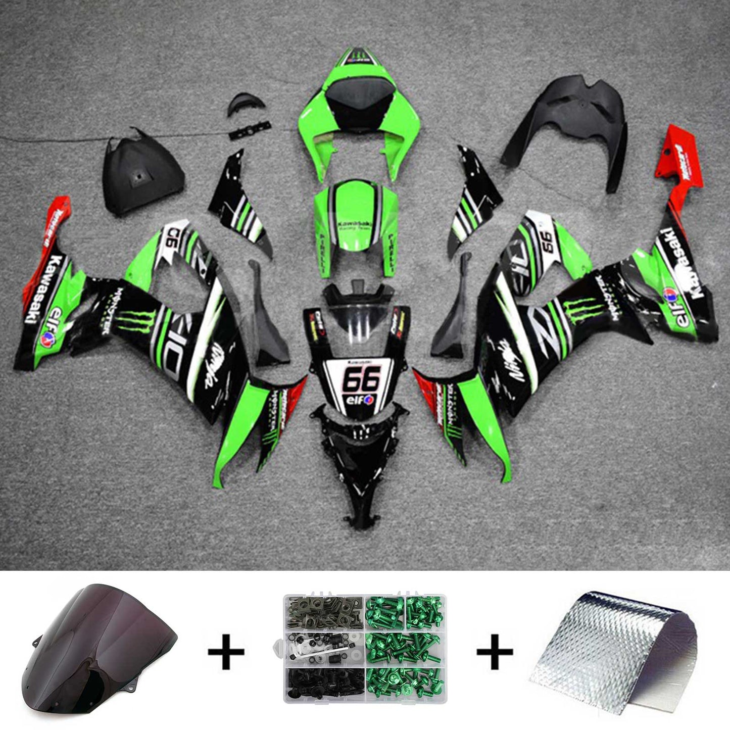 2008-2010 Kawasaki ZX10R Injection Fairing Kit Bodywork Plastic ABS#142