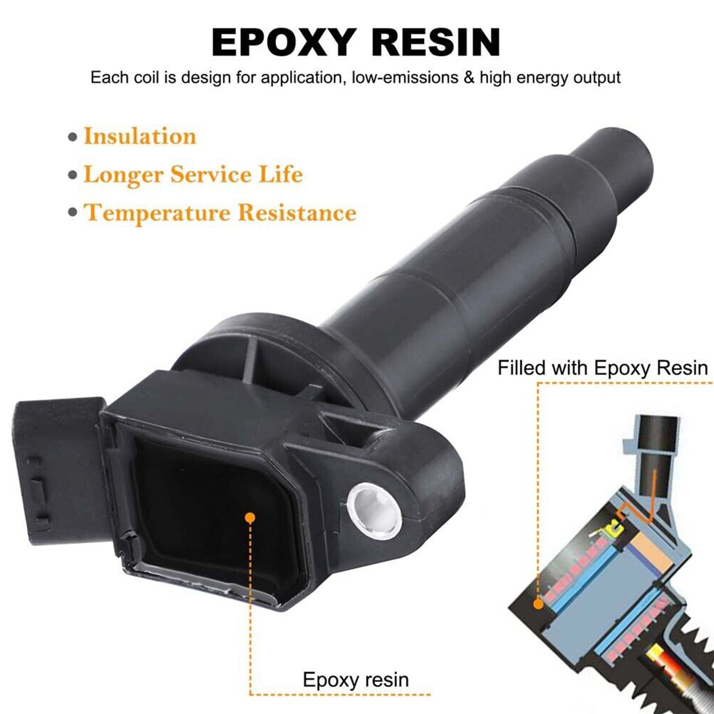 2010-2012 Lexus HS250H L4 2.4L 4x Ignition Coil+Spark Plug UF333 UF494