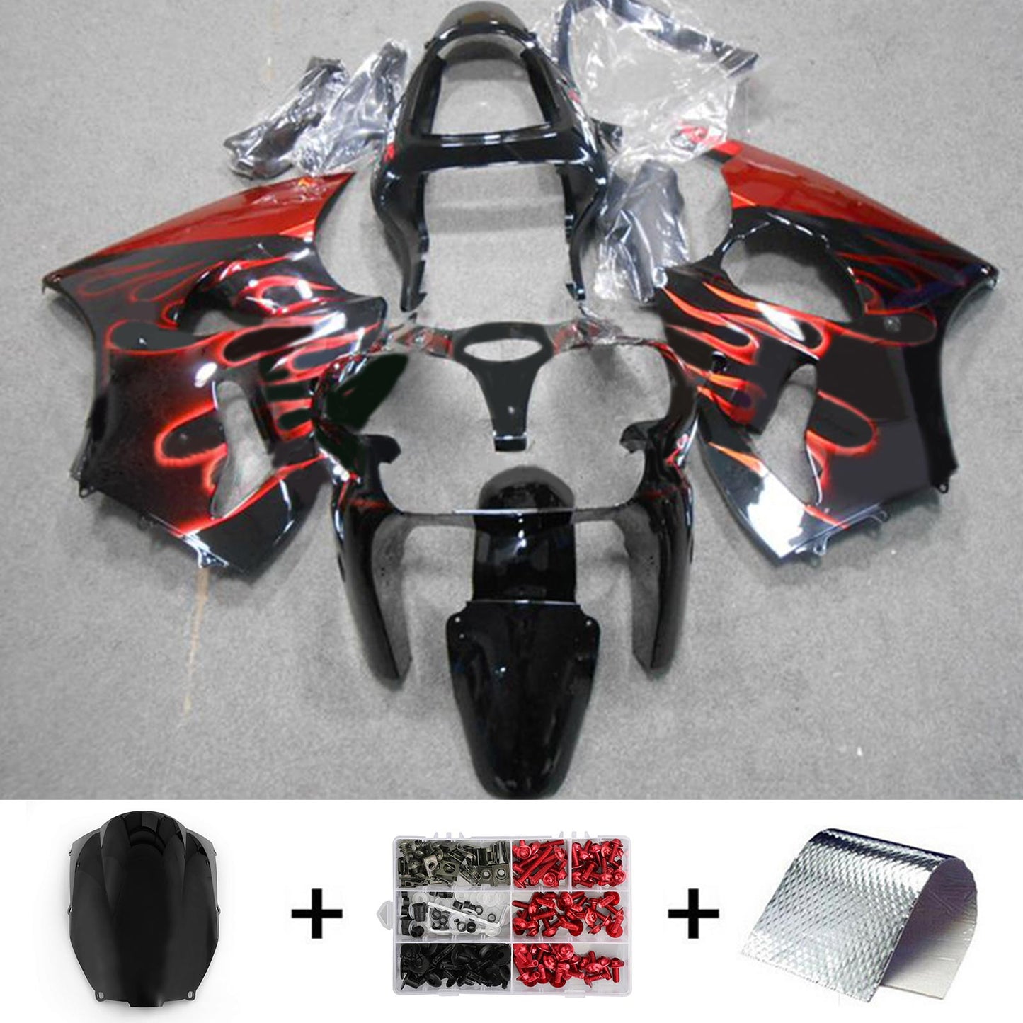 2000-2002 Kawasaki ZX6R 636 2005-2008 ZZR600 Injection Fairing Kit Bodywork#123