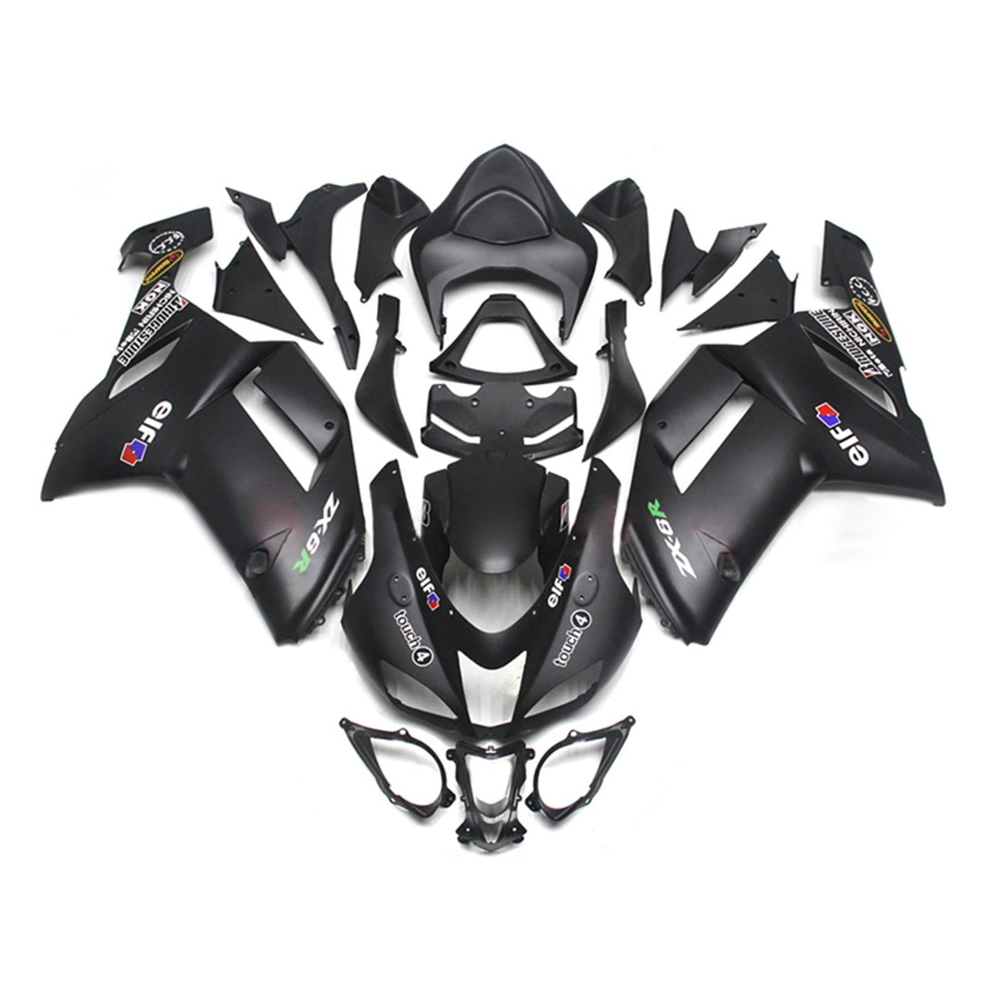 2007-2008 Kawasaki ZX6R 636 Fairing Kit Bodywork Plastic ABS