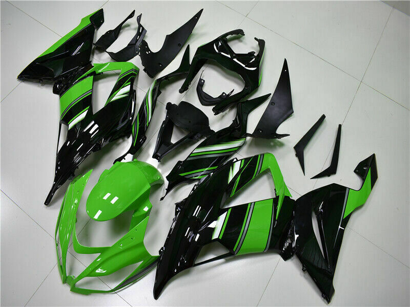 2013-2016 Kawasaki Zx6R Amotopart Fairing Injection Plastic Kit Green Kit Fit W/Bolt