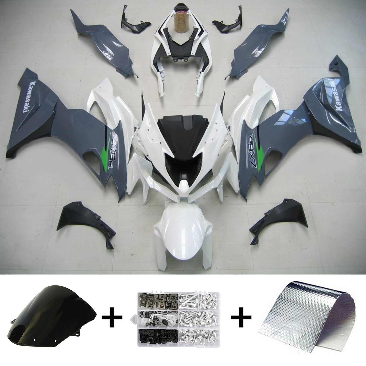 2019-2022 Kawasaki ZX6R Amotopart Injection Fairing Kit Bodywork Plastic ABS #104