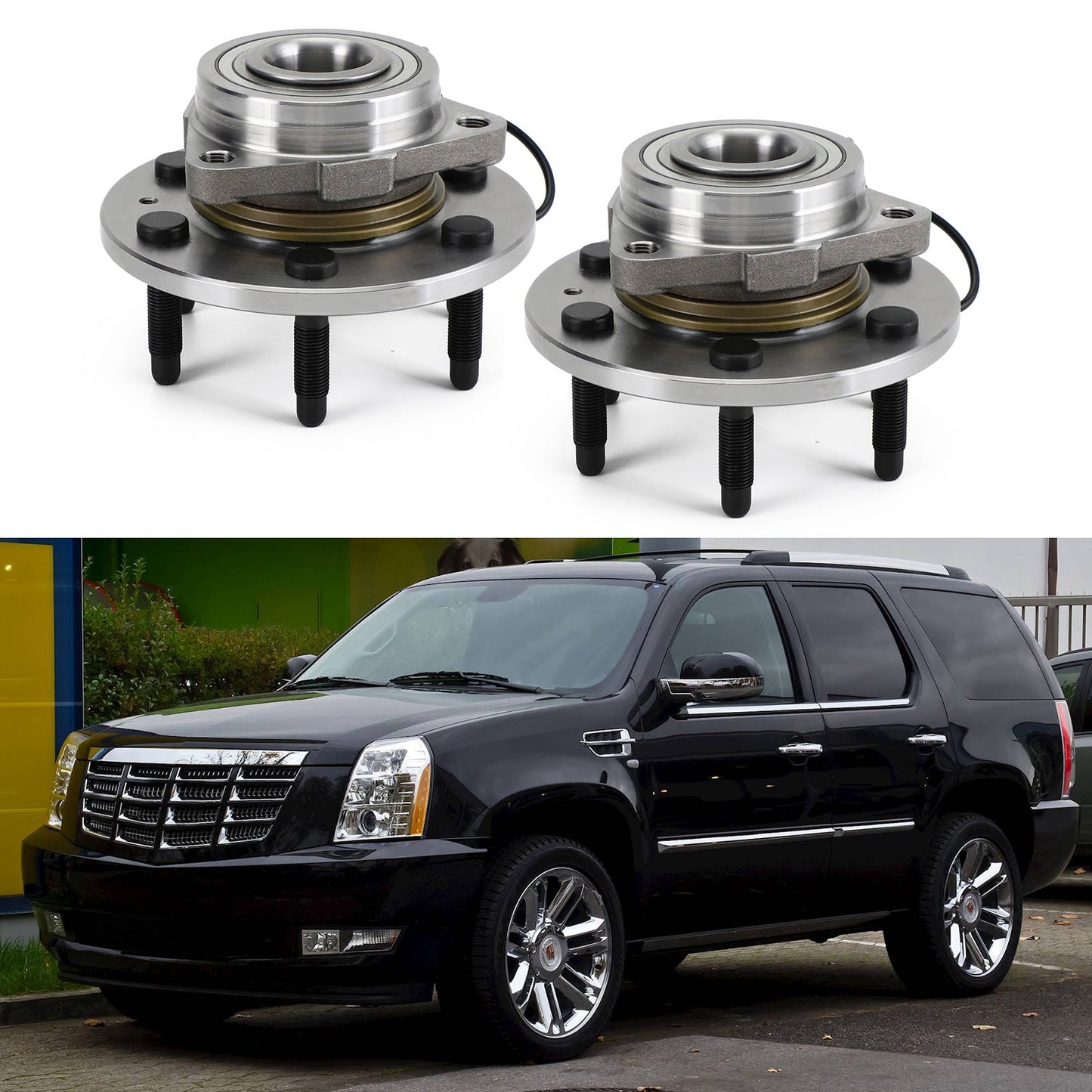 4WD 2x Front Wheel Hubs Bearings 515096 For Chevy Silverado 1500 Escalade