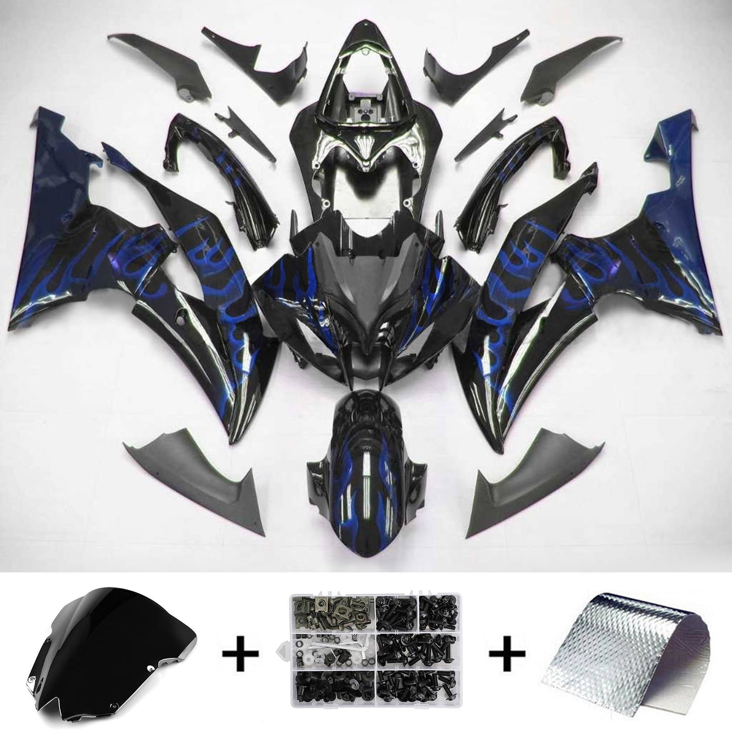 2008-2016 Yamaha YZF 600 R6 Amotopart Injection Fairing Kit Bodywork Plastic ABS #119