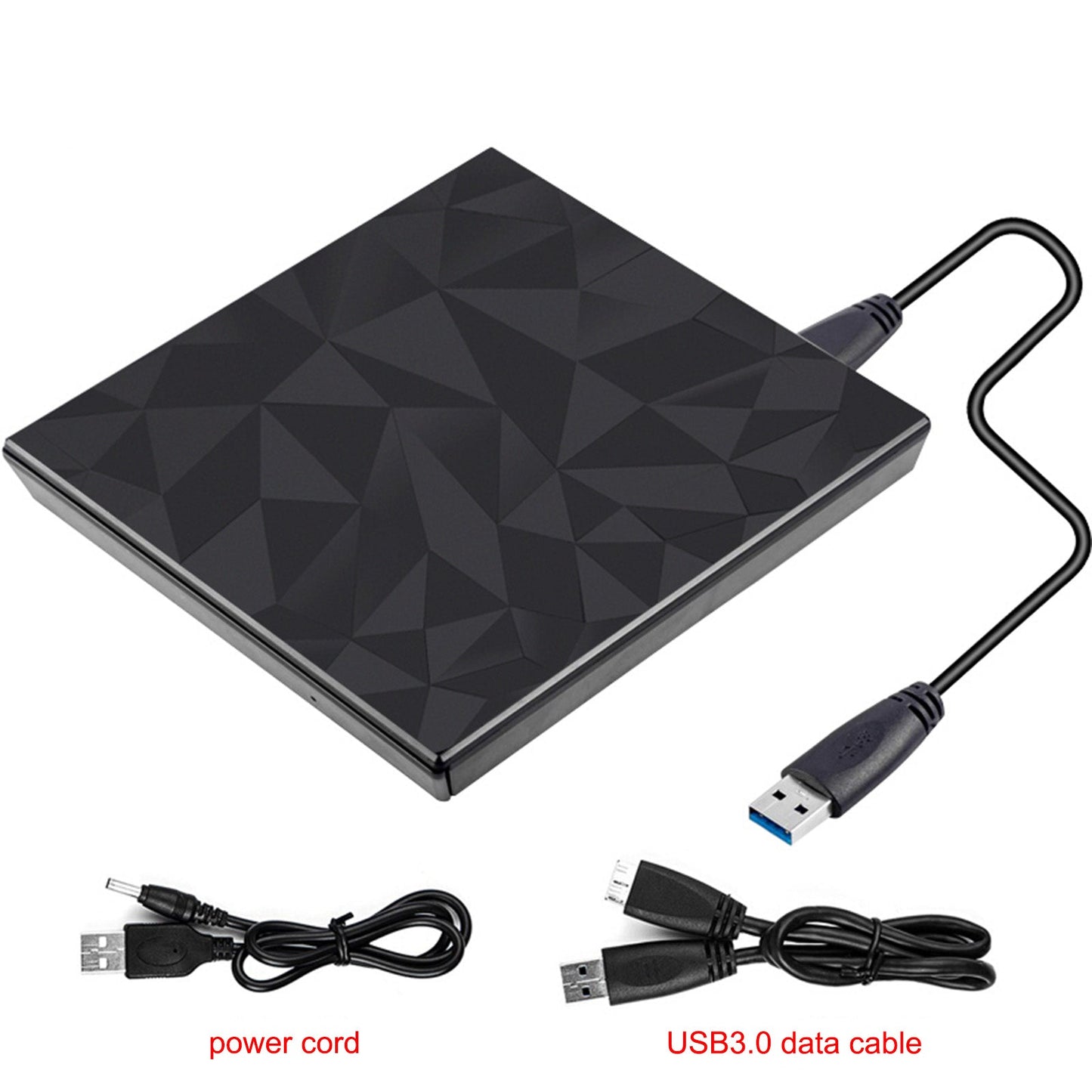 Ultra-Thin Dvd Rw Cd External Optical Drive Portable Type-C Usb Laptop Pc Blk