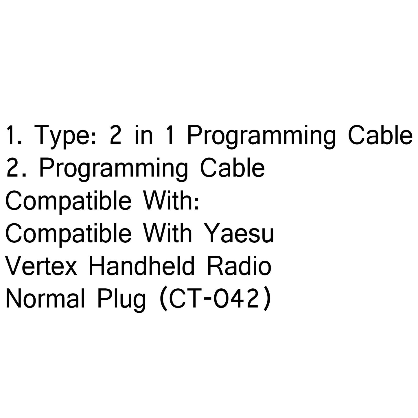 1Pc 2 in 1 Programming Cable For Yaesu/Vertex VX-2000 VX-2100/2200/VX-300 VX-400