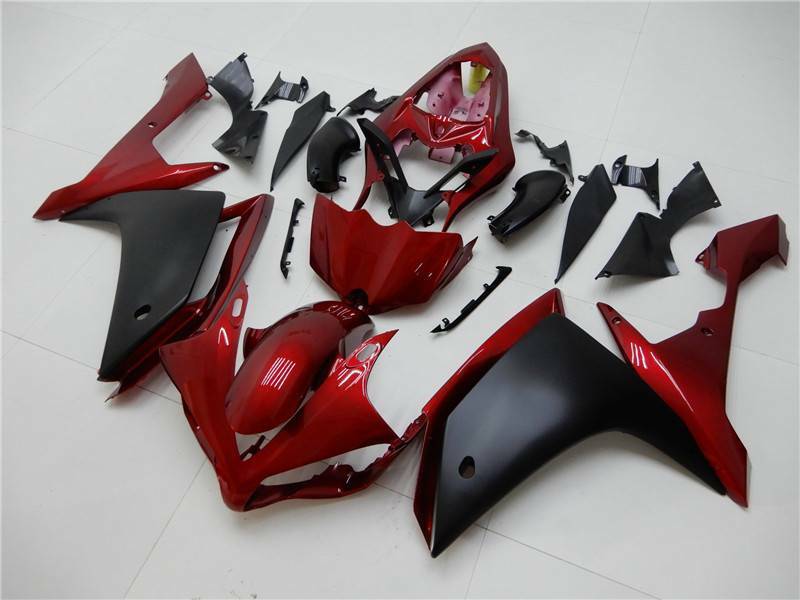 ABS Injection Plastic Kit Fairing Fit Yamaha YZF R1 2007-2008 Black Red ...