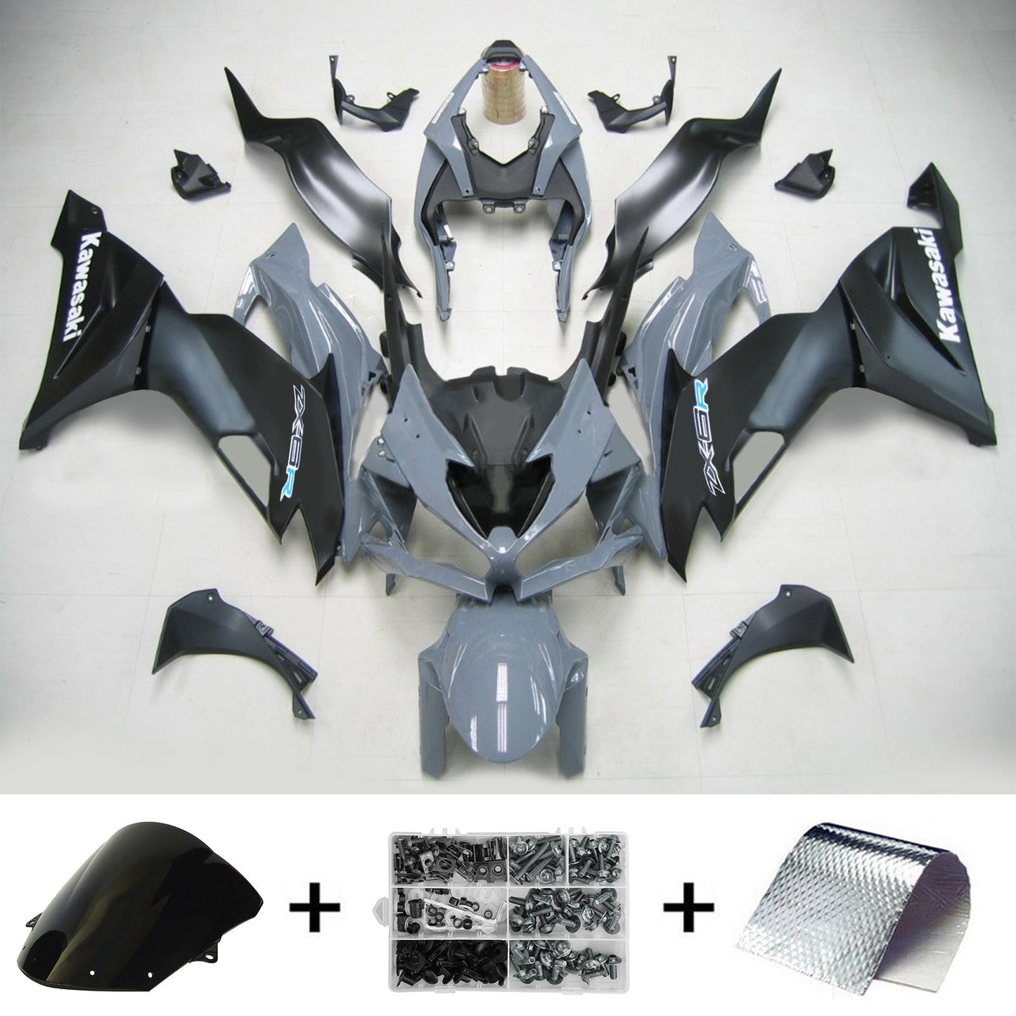 2019-2020 Kawasaki ZX6R Amotopart Injection Fairing Kit Bodywork Plastic ABS #101