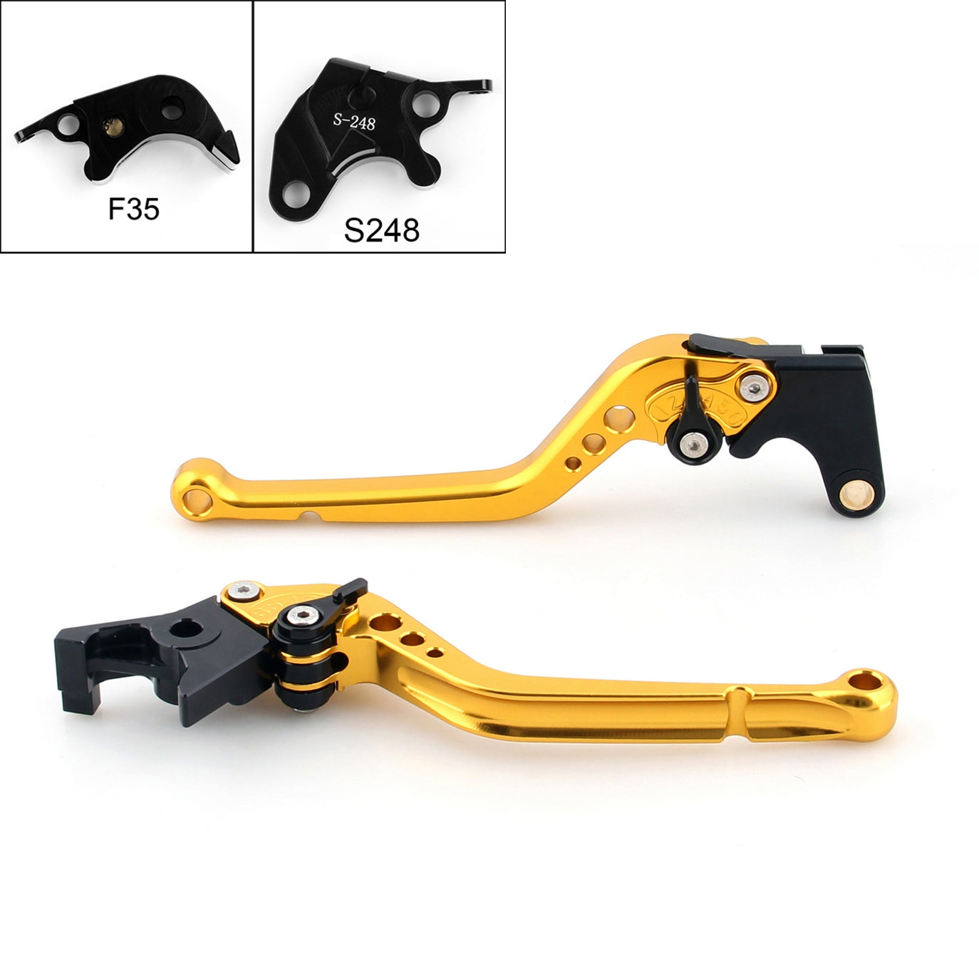 Long Brake Clutch Levers For Suzuki GSXR600 GSXR750 GSXR 750 04-05 Black