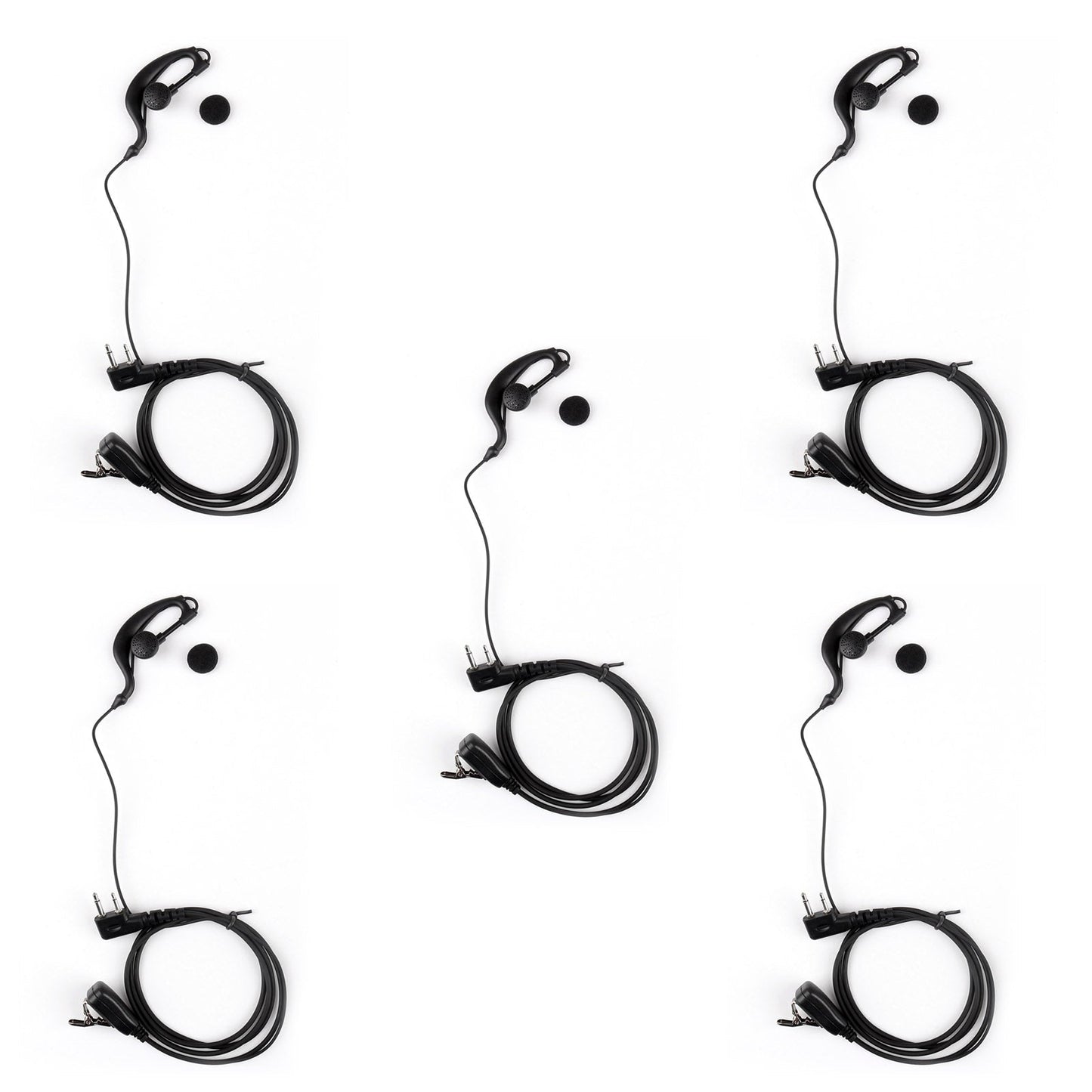 5xEar-Hook Earpiece Headset PTT For Icom IC-F3 IC-F4 IC-U12 V8 V82 F21 F26 Radio