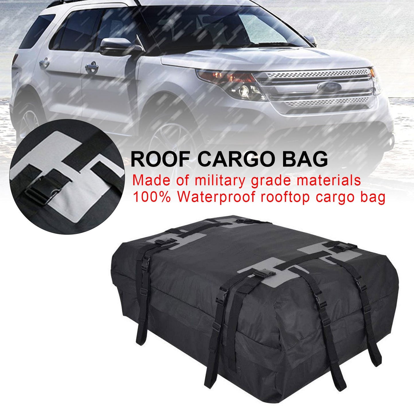 Waterproof Car Roof Top Rack Carrier Cargo Bag Luggage Storage Cube Bag Travel