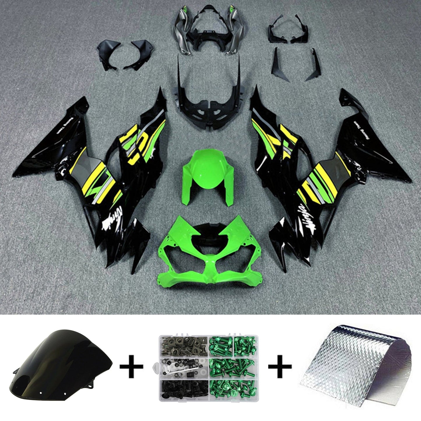 2019-2022 Kawasaki ZX6R Amotopart Injection Fairing Kit Bodywork Plastic ABS #109