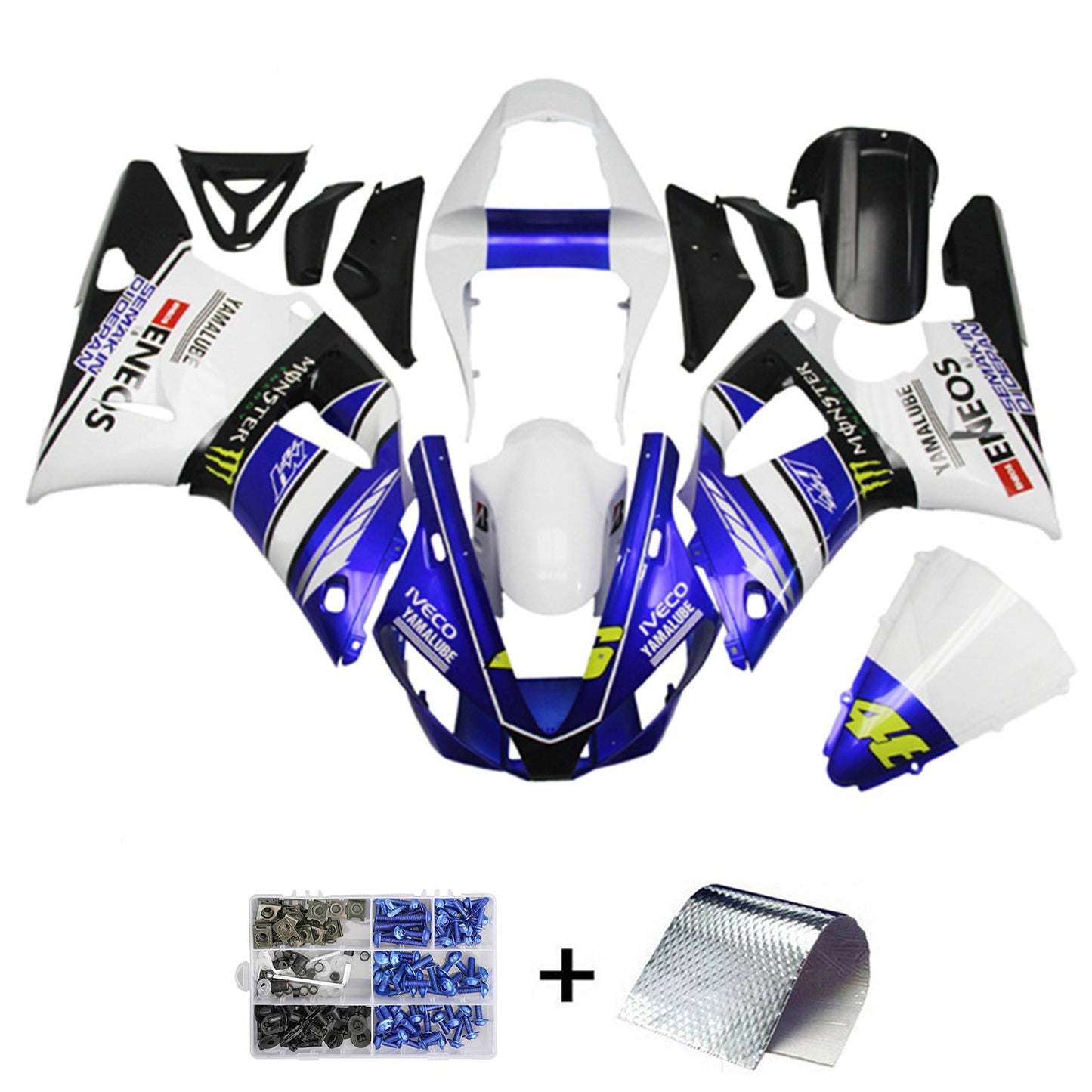 1998-1999 Yamaha YZF 1000 R1 Injection Fairing Kit Bodywork Plastic ABS#125