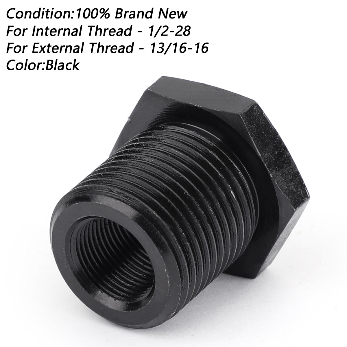 3PCS 1/2-28 to 3/4-16, 13/16-16, 3/4 NPT Thread Oil Filter Adapters Black New