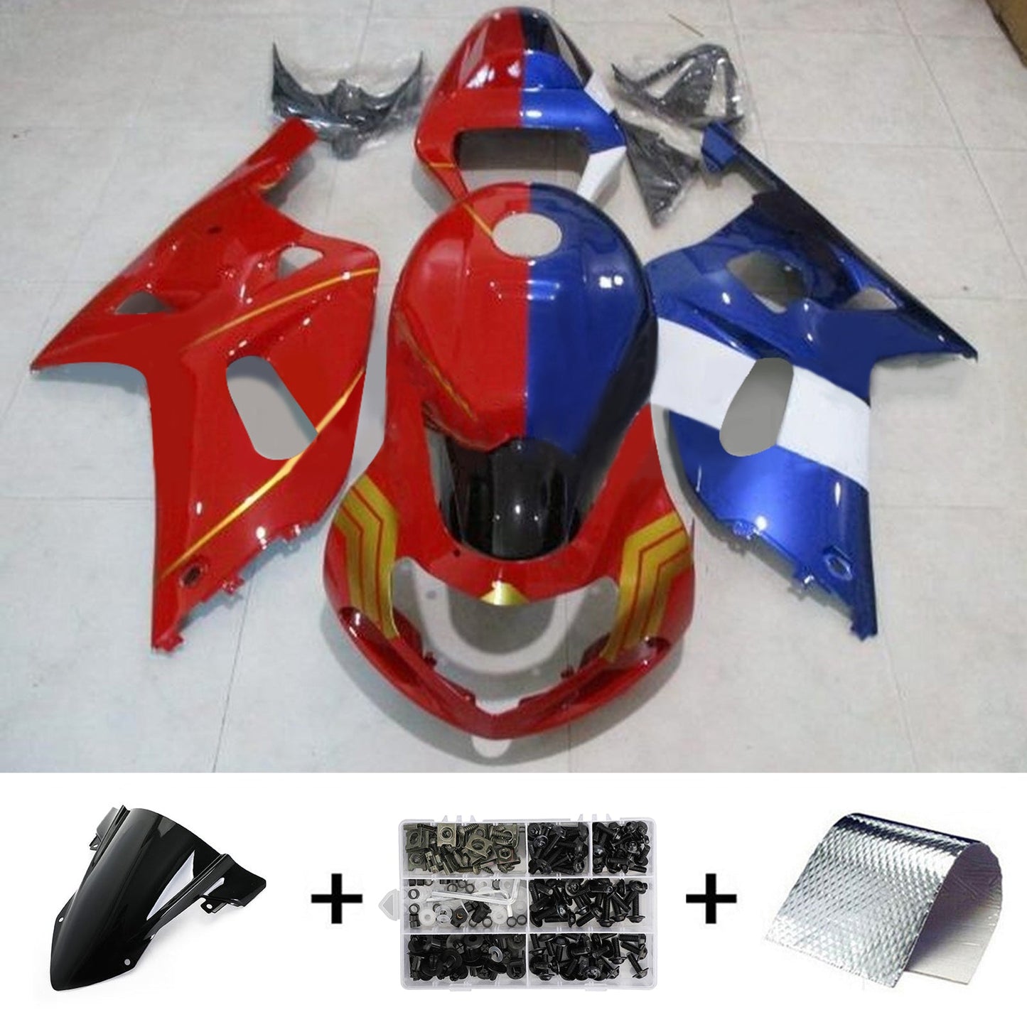 2001-2003 Suzuki GSXR750 K1 Amotopart Injection Fairing Kit Bodywork Plastic ABS #102