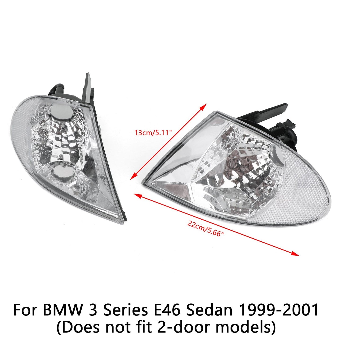 Pair Front Indicator Turn Signal Corner Clear Lights For BMW3 Series E46 98-01