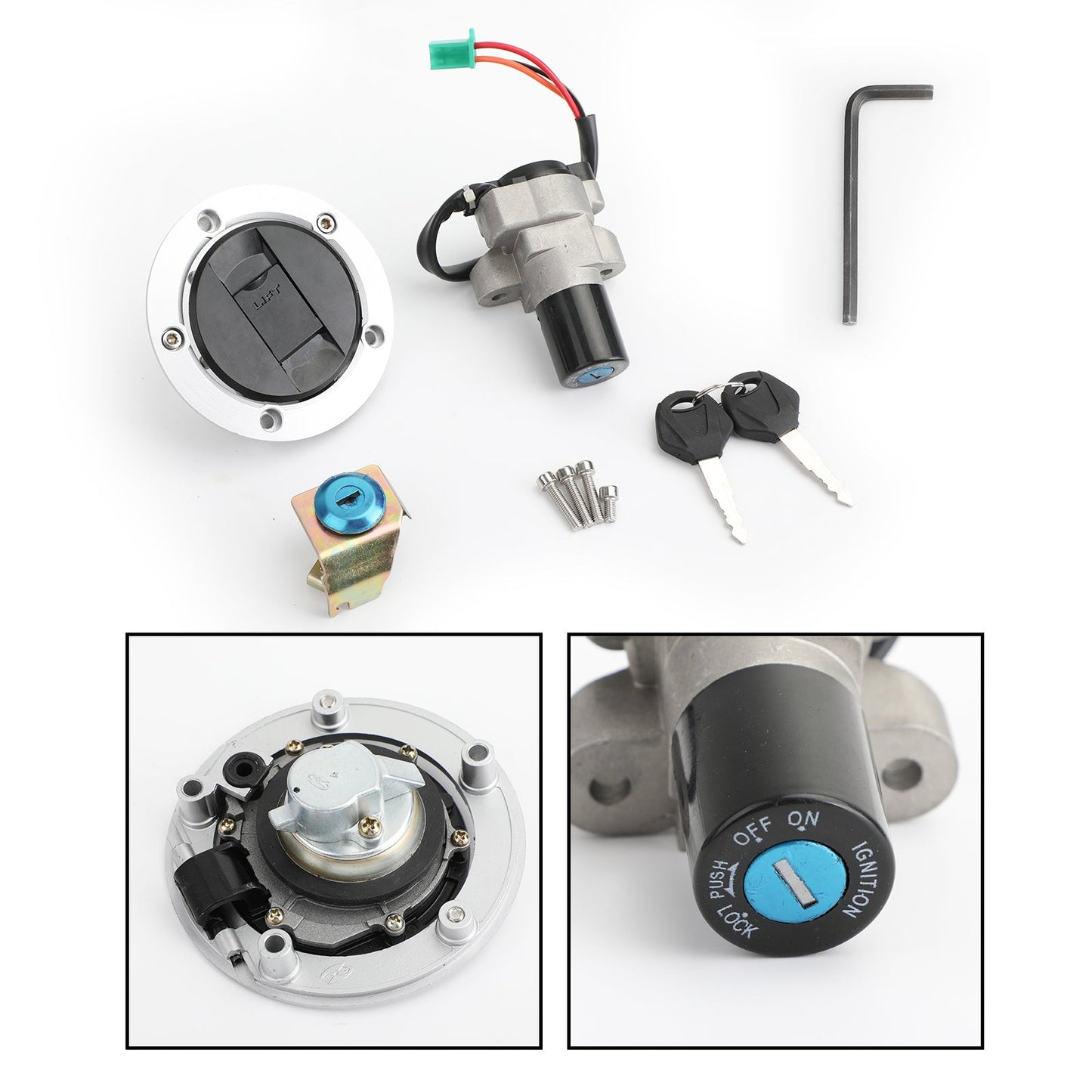Ignition Switch Fuel Gas Cap Seat Lock Keys Kit Fit For Suzuki GW250 Inazuma 14-17 GSXR250 13-17 37101-48860