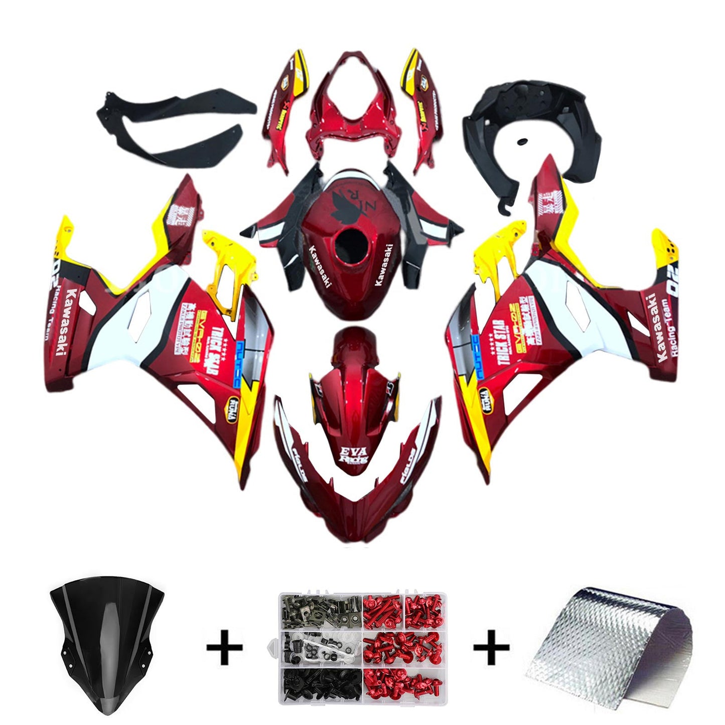 2018-2023=4 Kawasaki EX400 Ninja400 Fairing Kit Bodywork Plastic ABS