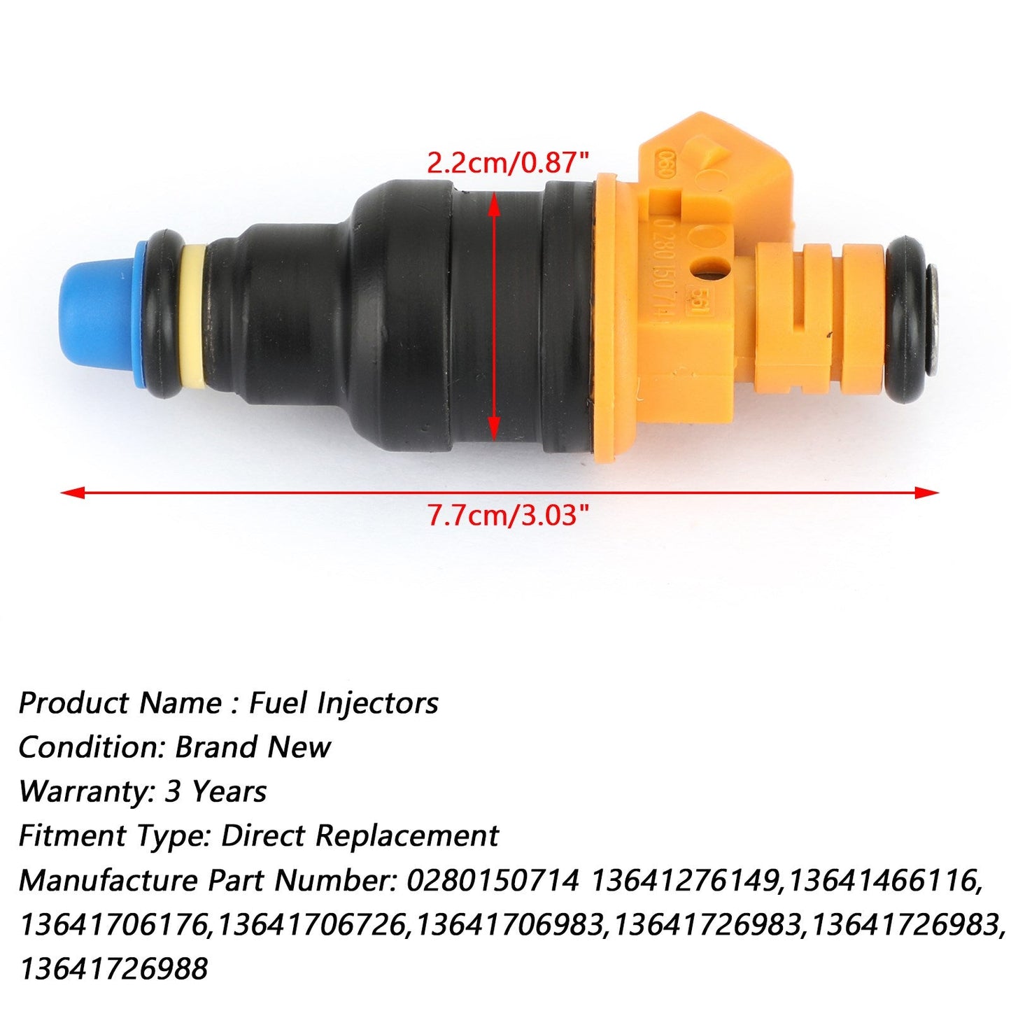 1 PCS Fuel Injector 0280150714 Connectors Fit BMW 535 635CSI 735 L6 L7