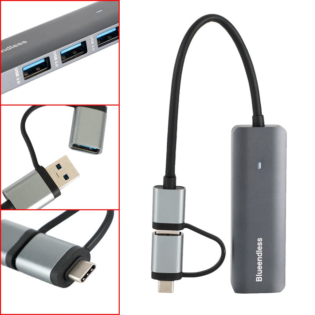 USB 3.0 4 in 1 USB C Hub Data Transmission for Macbook iPad Pro USB C Splitter