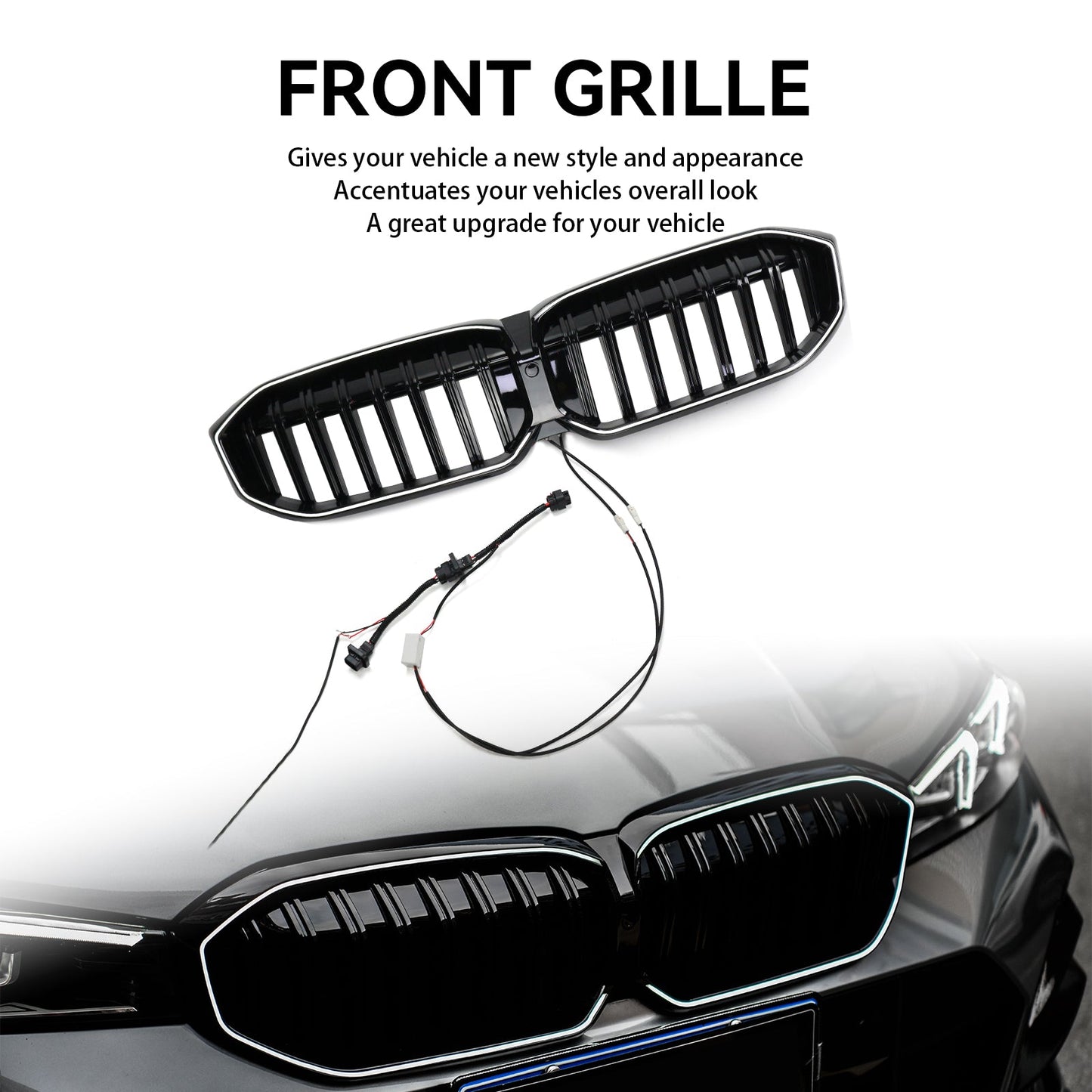 BMW 3 Series G20 G28 2023-2024 Gloss Black Front Kidney Grille Mesh