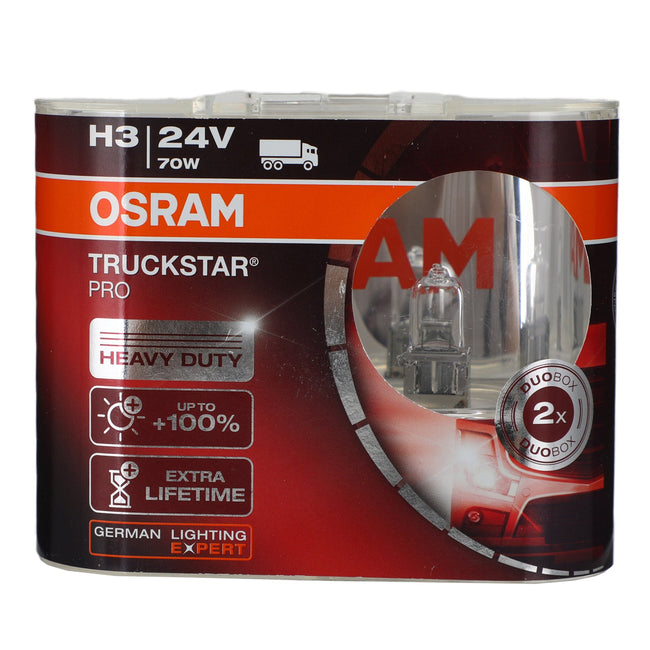 H3 64156TSP-HCB For OSRAM TRUCKSTAR PRO Headlight PK22s 24V70W +100%