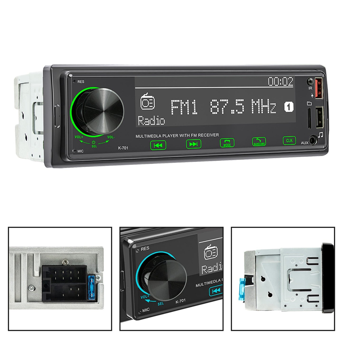 2.5D touch screen 1DIN Bluetooth Stereo Radio FM Car MP3 Player with DAB