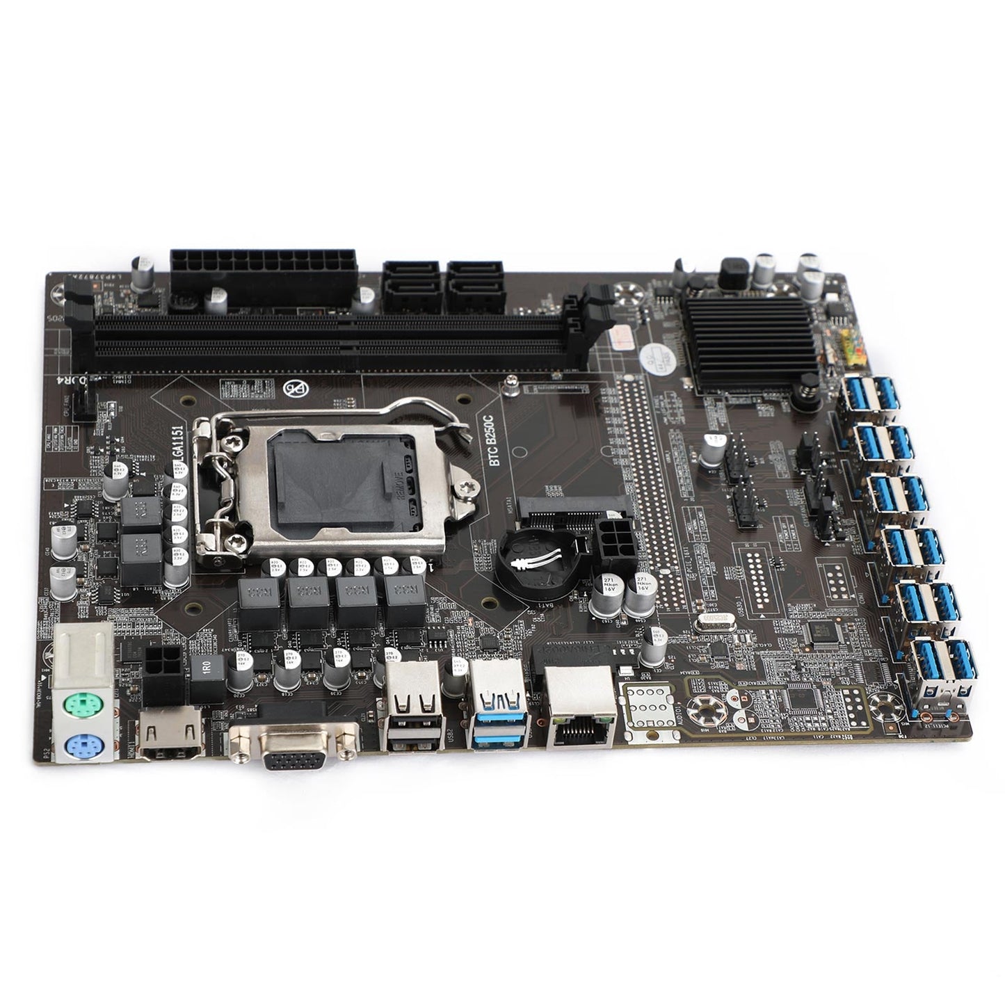 B250C-BTC PCI Express DDR4 Computer Mining Motherboard for LGA1151 Gen6/7