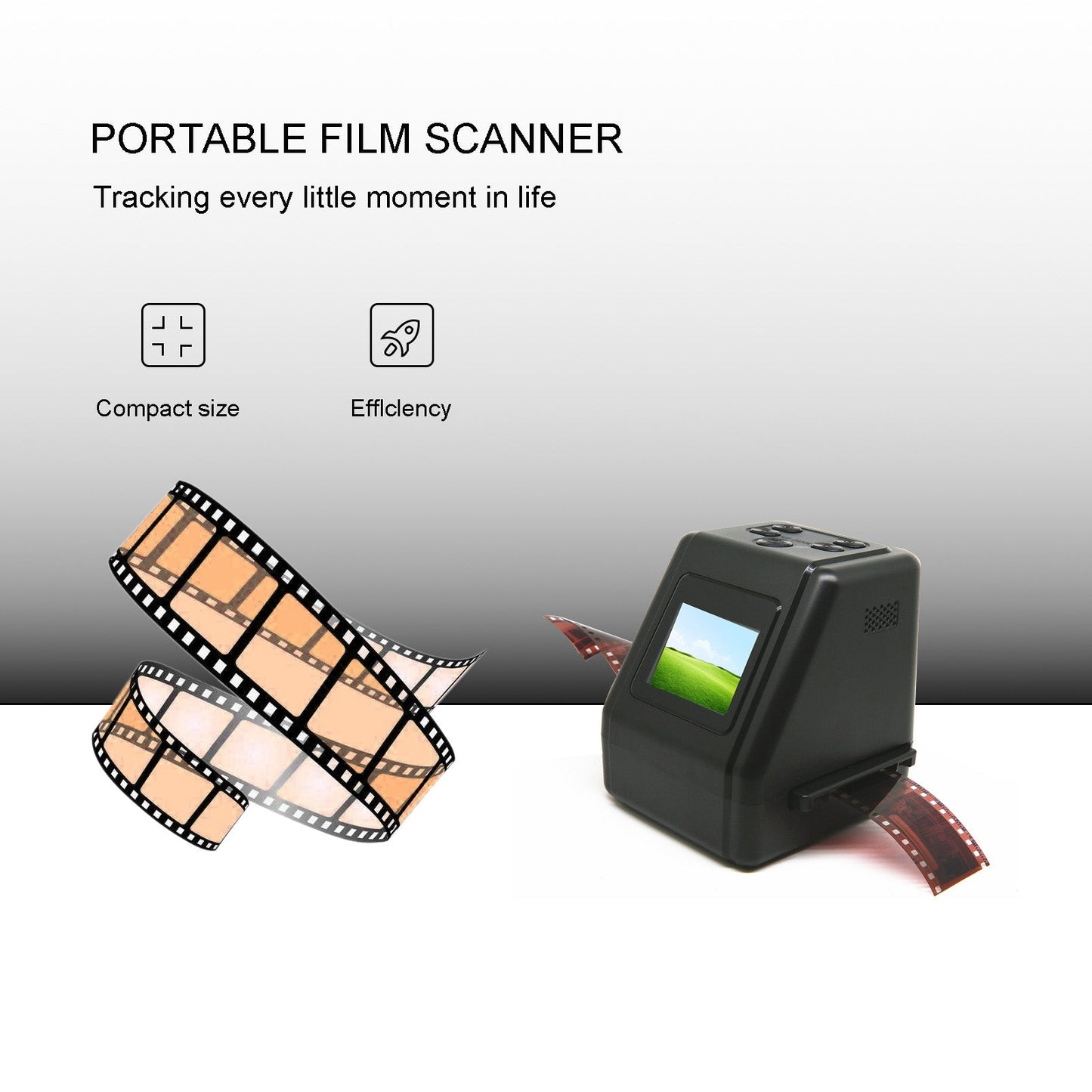 Film Slide Scanner 14MP 22MP Converts 126KPK/135/110/Super 8 Films Negatives